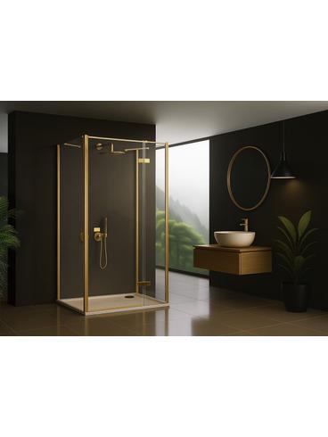 Dušas kabīne Rea Atlas 80x80 Brush Gold