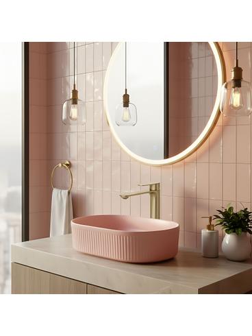 Bathroom faucet Rea Drop Brush Gold High