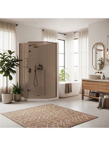 Cabina de ducha  Rea Diamond 90x90 COPPER BRUSH