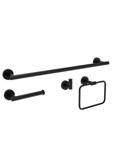 Sada koupelnových doplňků GRID Black 4 díly