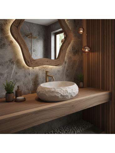 Umywalka nablatowa Rea Mika Beige