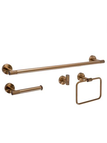 Zestaw akcesoriów łazienkowych GRID Miedź Szczotkowana 4 elementy