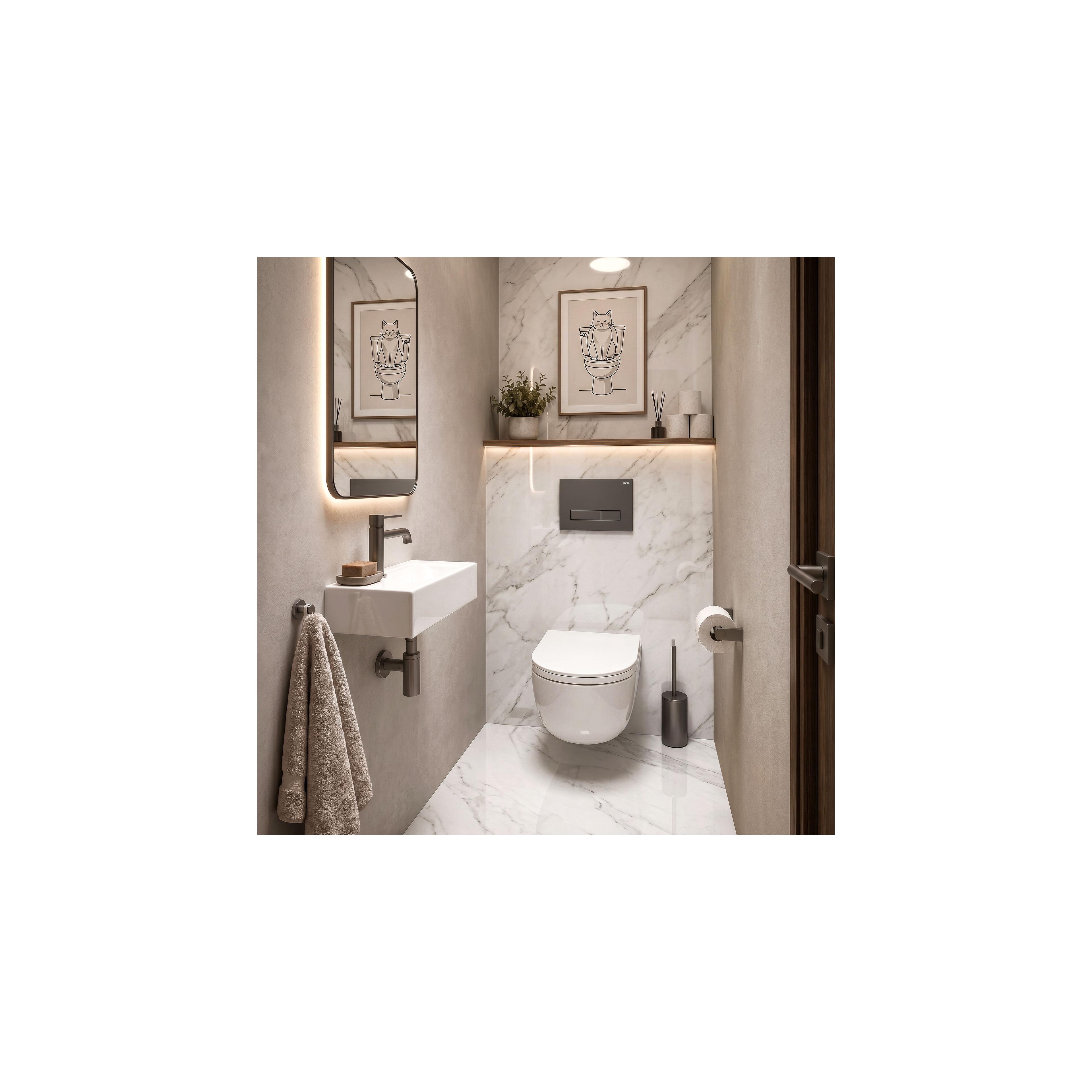 Beépíthető WC Tartókeret Szett Slim 024N HD Titan Nyomólappal