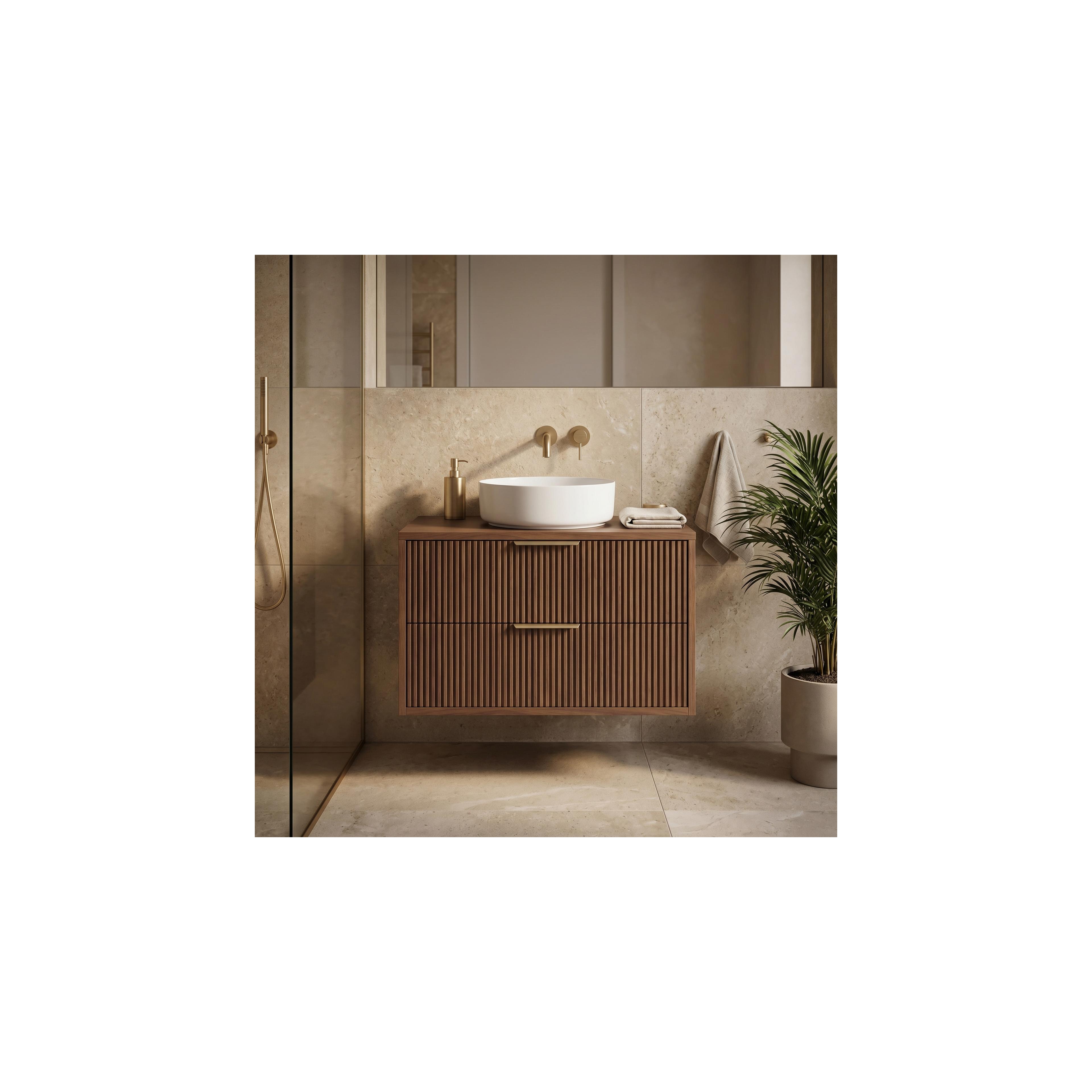 Bathroom vanity cabinet Rea Mono 80cm Brown