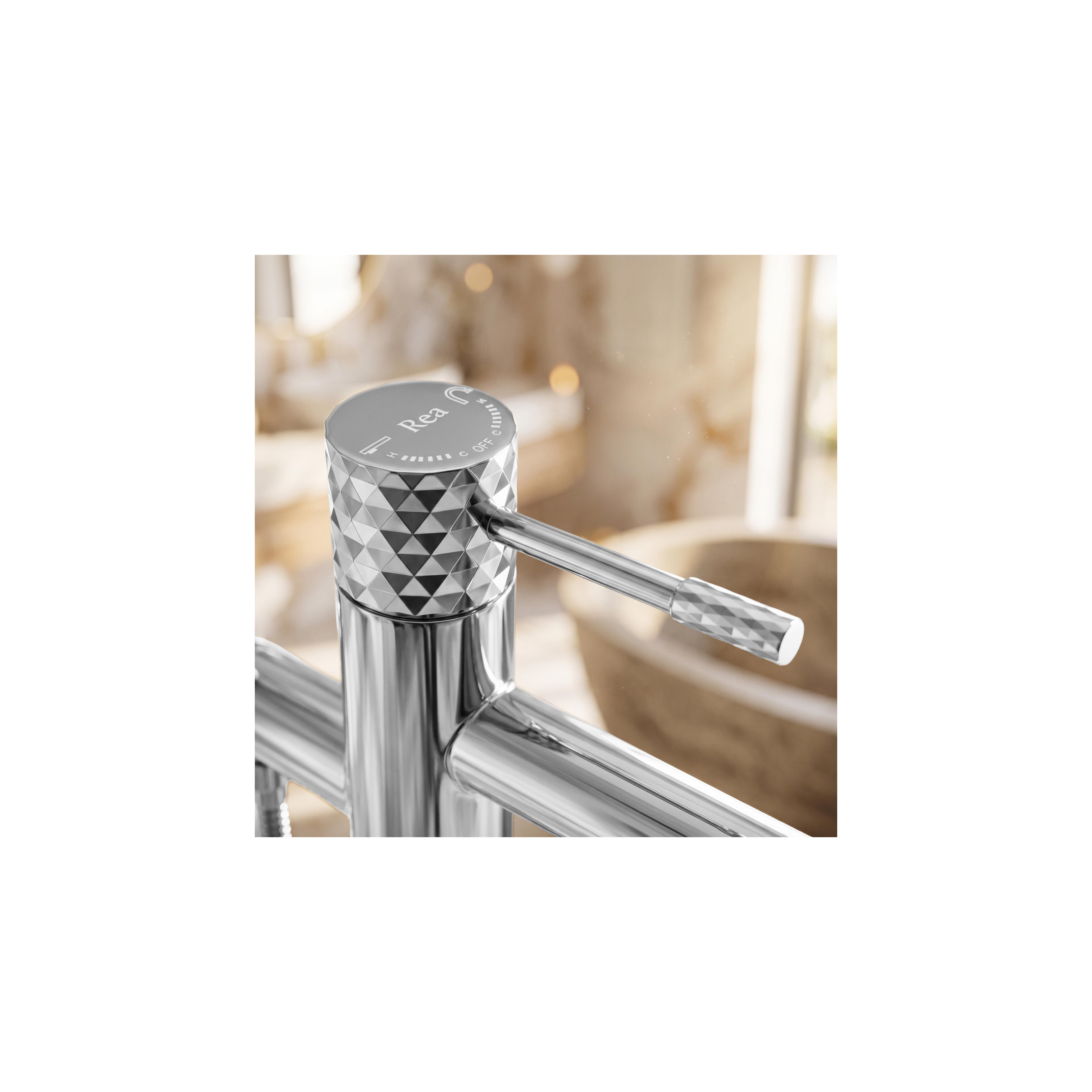 Vloeren  badmengkraan Rea Lungo Diamond Chrome