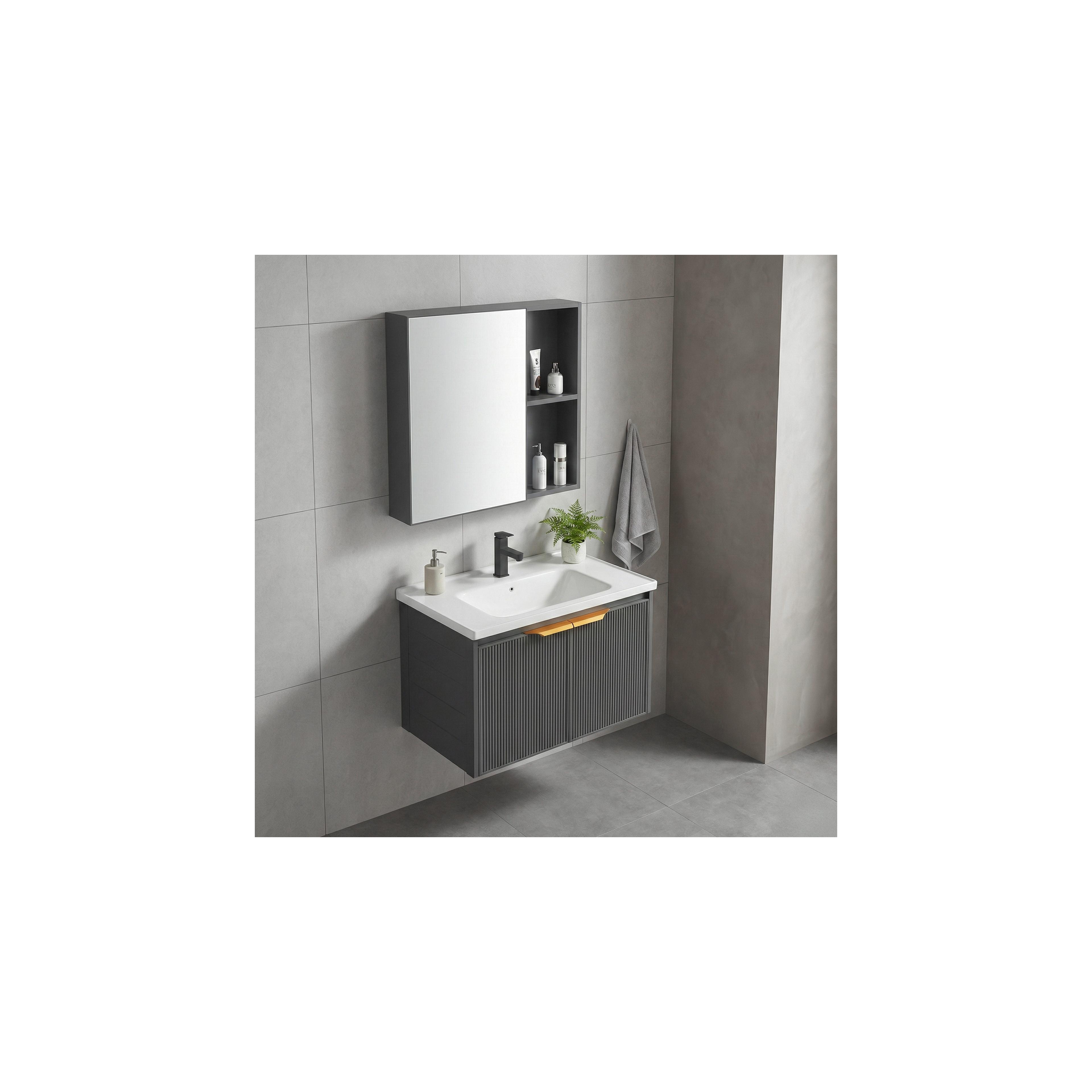 Bathroom furniture set with washbasin Mario 60cm Grey