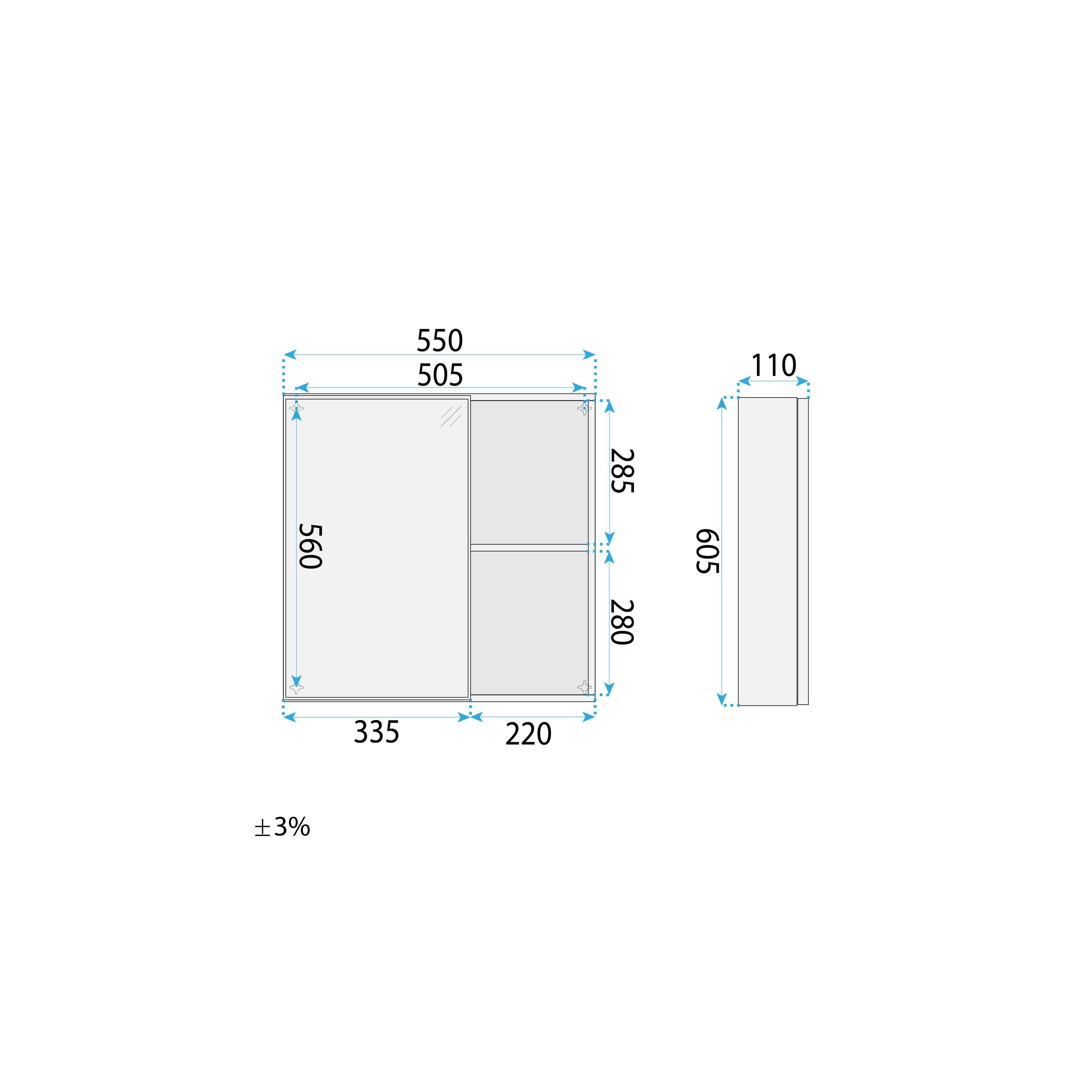 Ensemble de meubles de salle de bain avec lavabo River 60cm Grey