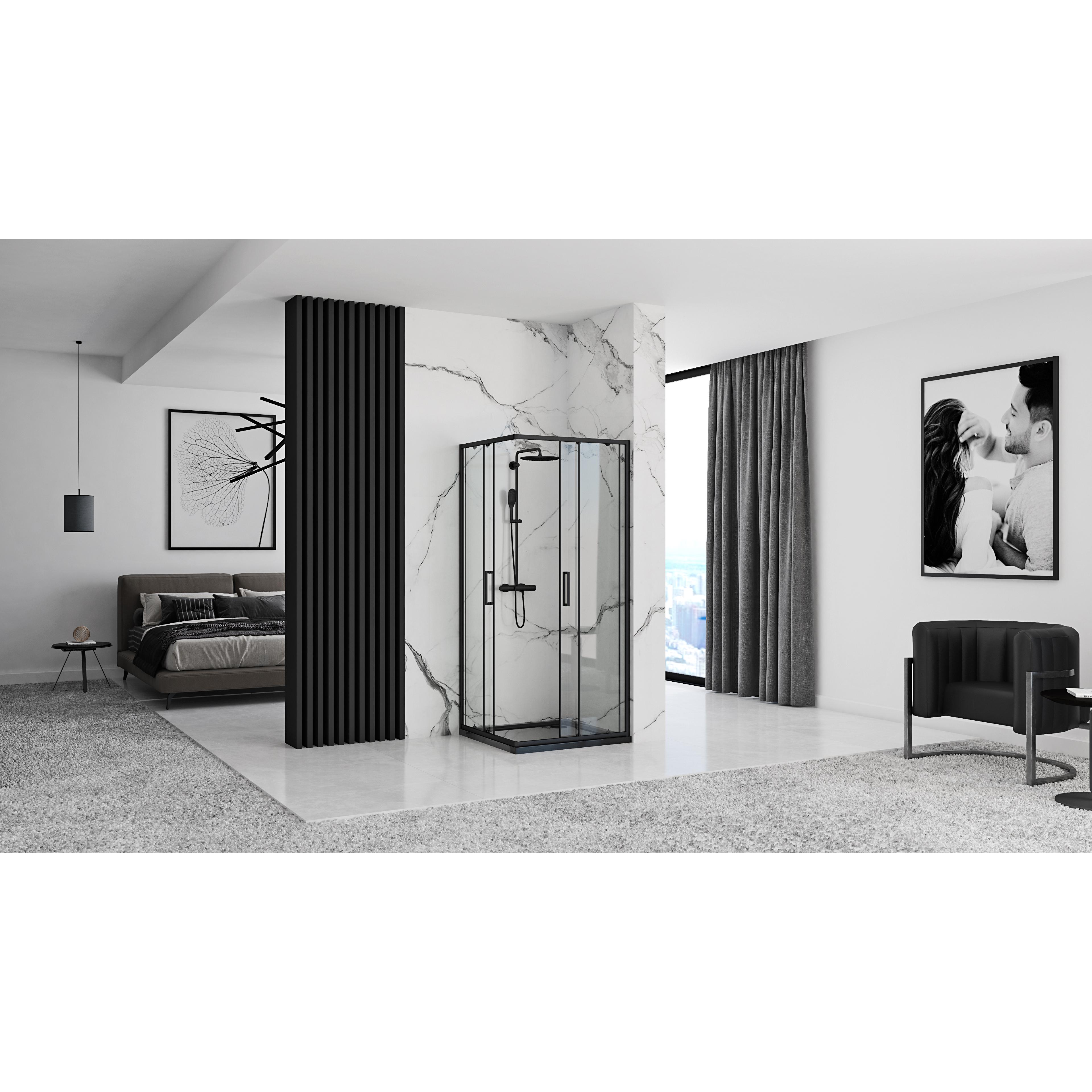 Tuš kabina Rea Punto Black 90x90