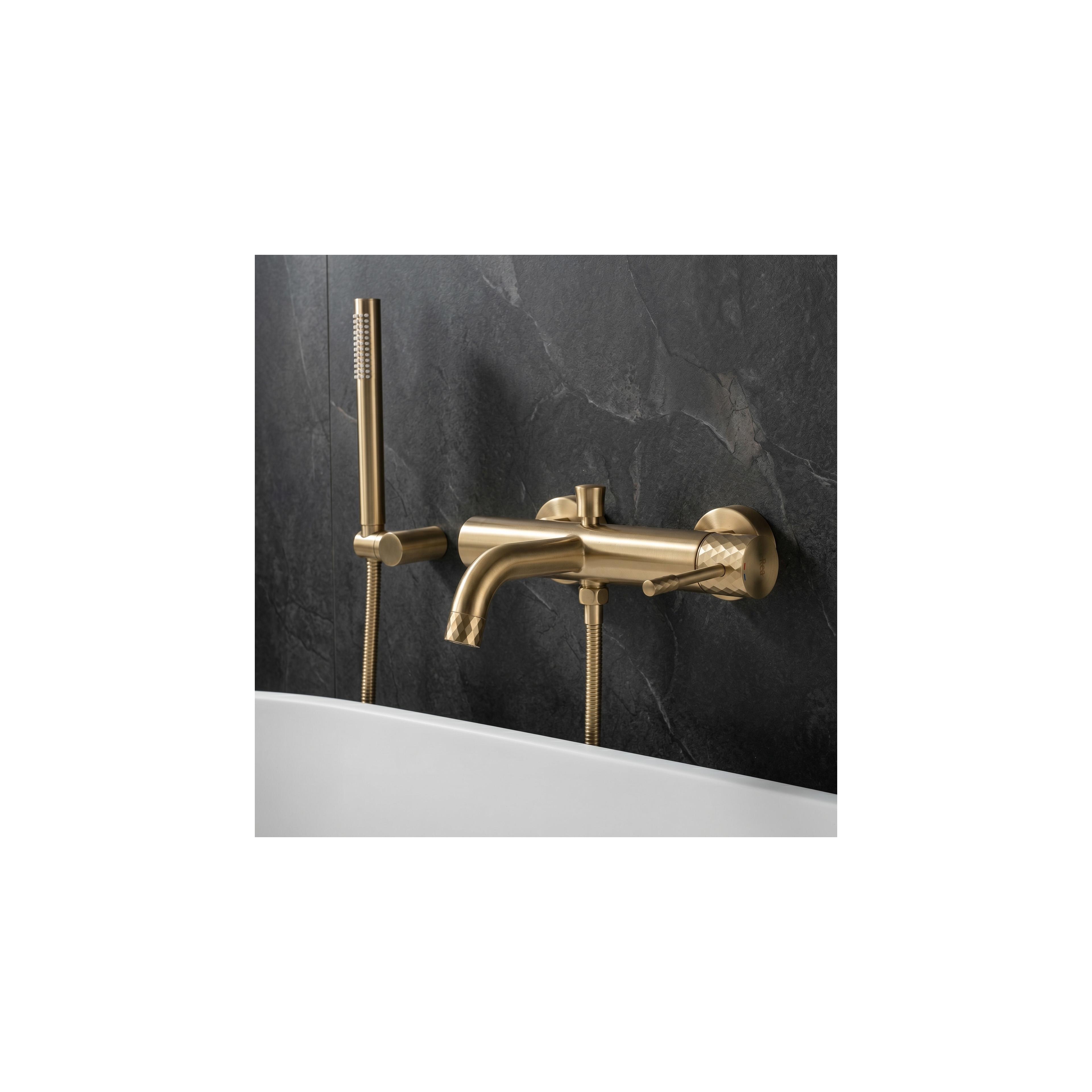 Bathroom faucet Rea Lungo Diamond Brush Gold