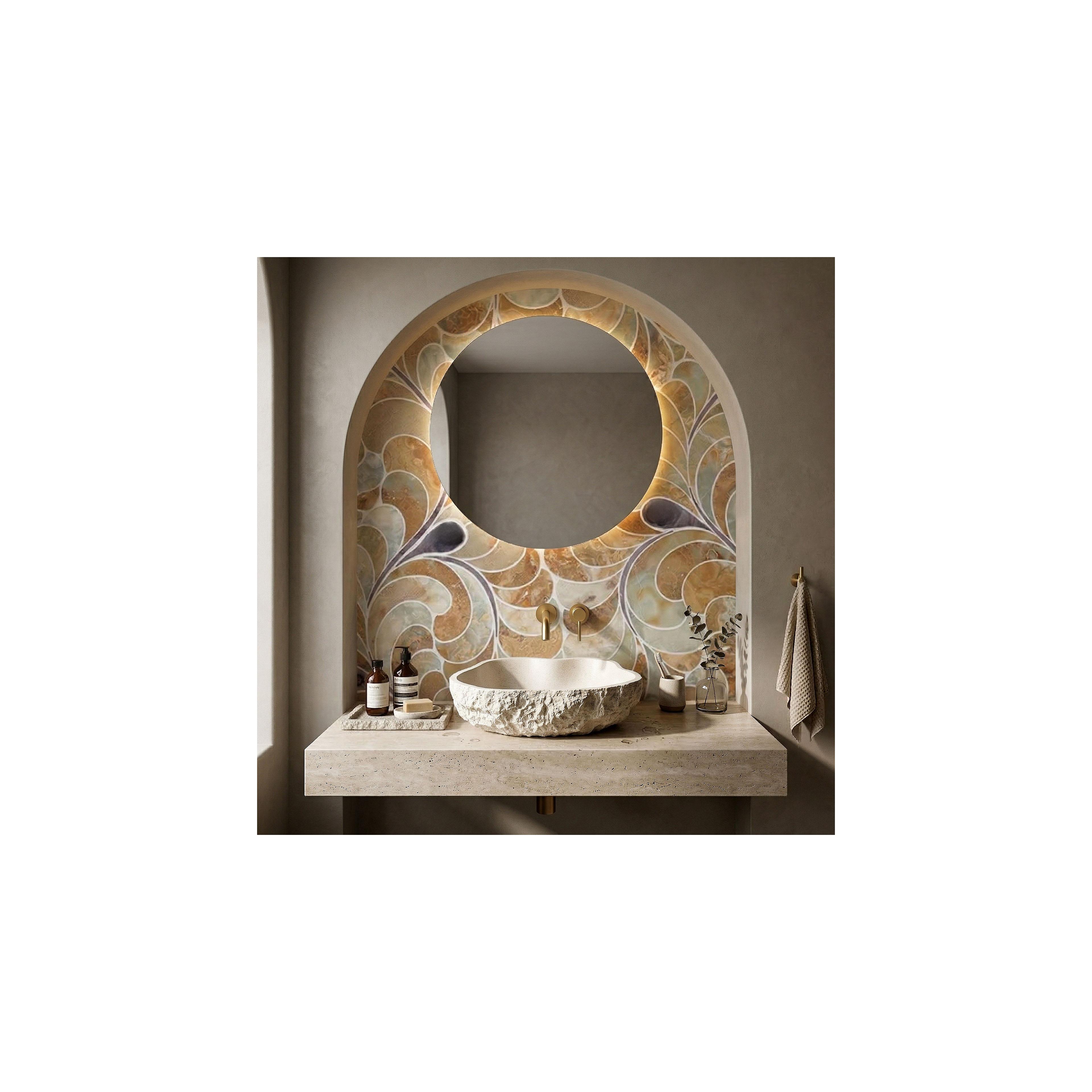 Umywalka nablatowa Rea Isla Warm Beige