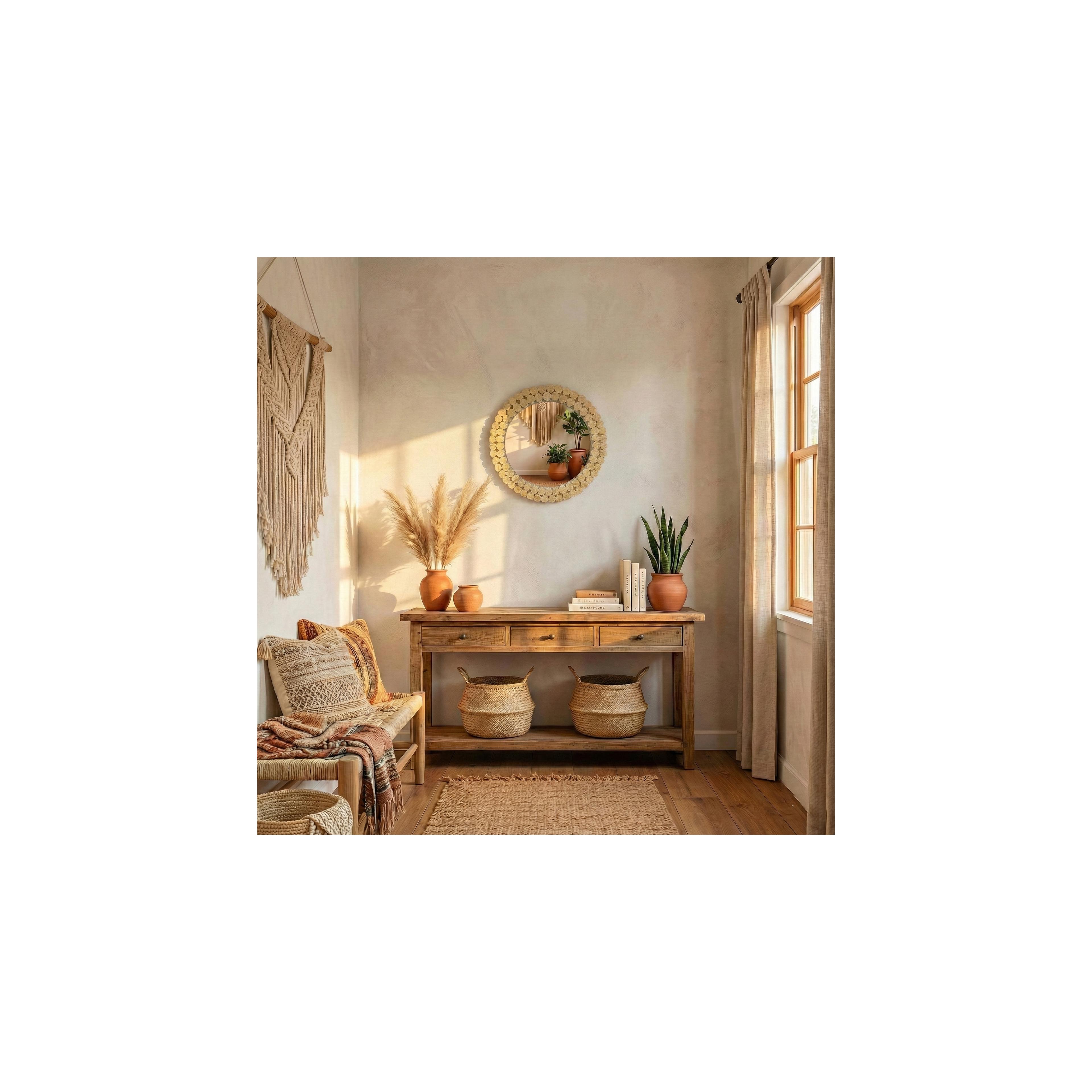 ESPELHO DE PAREDE BOHO 36CM KLNA-MR01