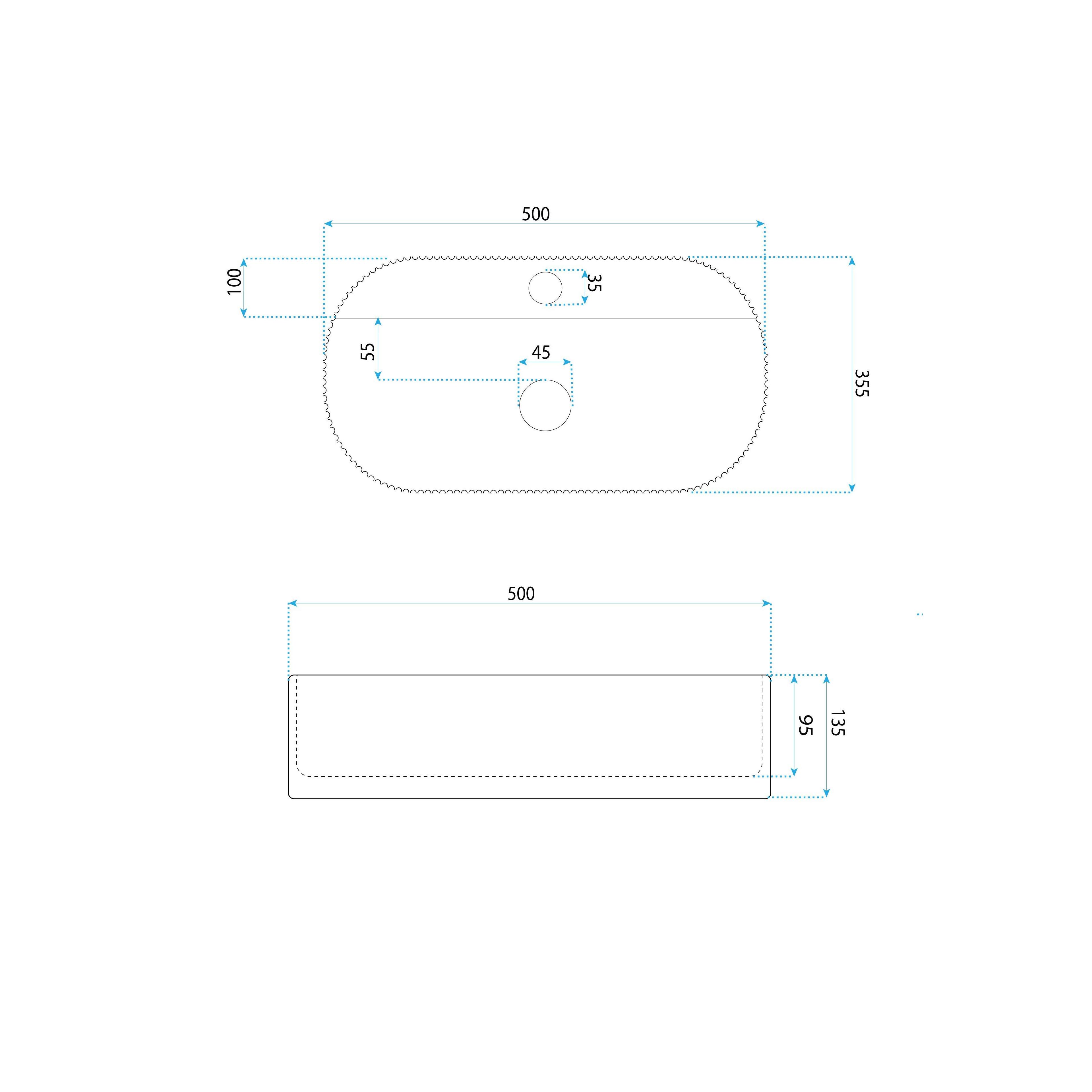 Countertop washbasin Rea Marcela 50