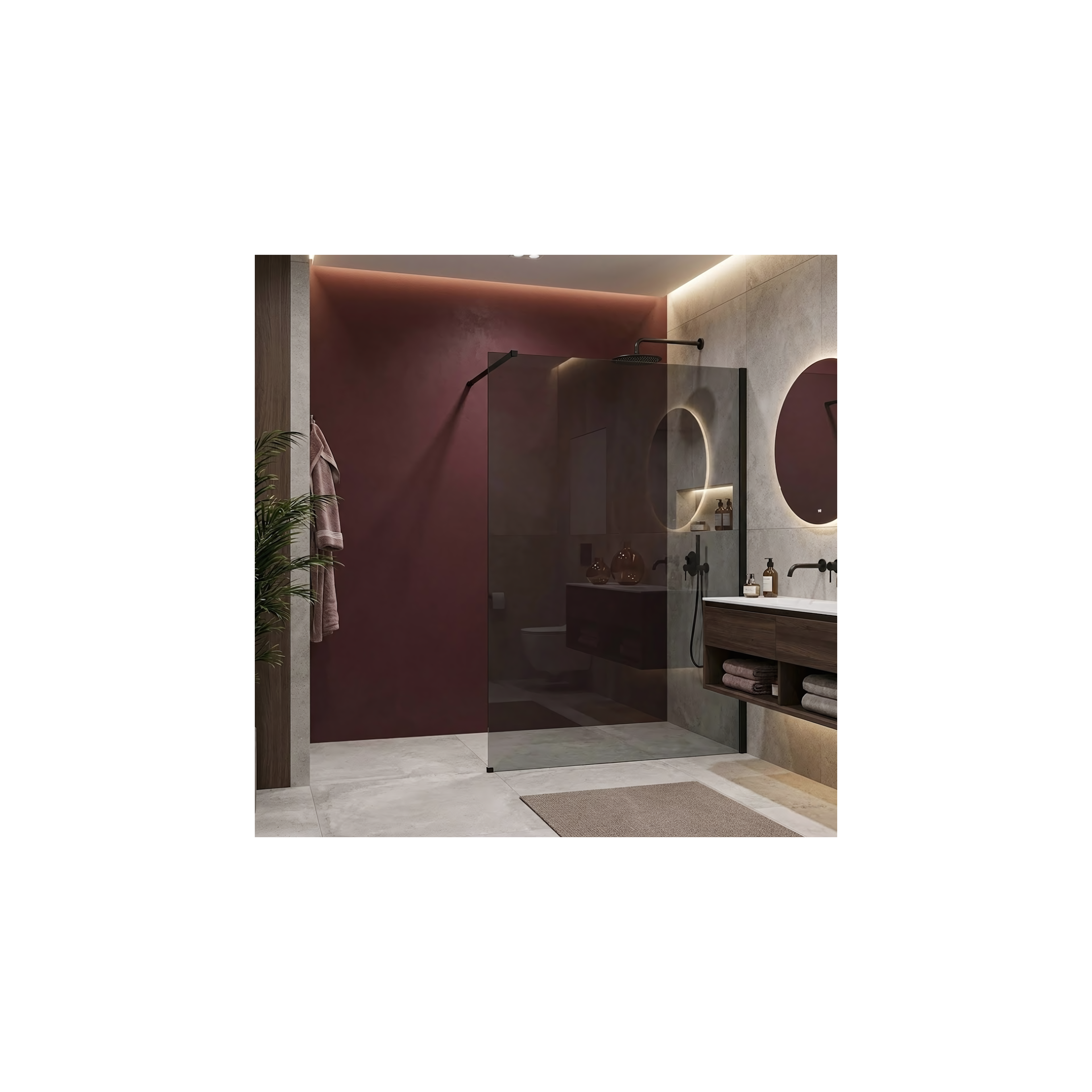 Paroi de douche Rea Flexi Grey / Black 140