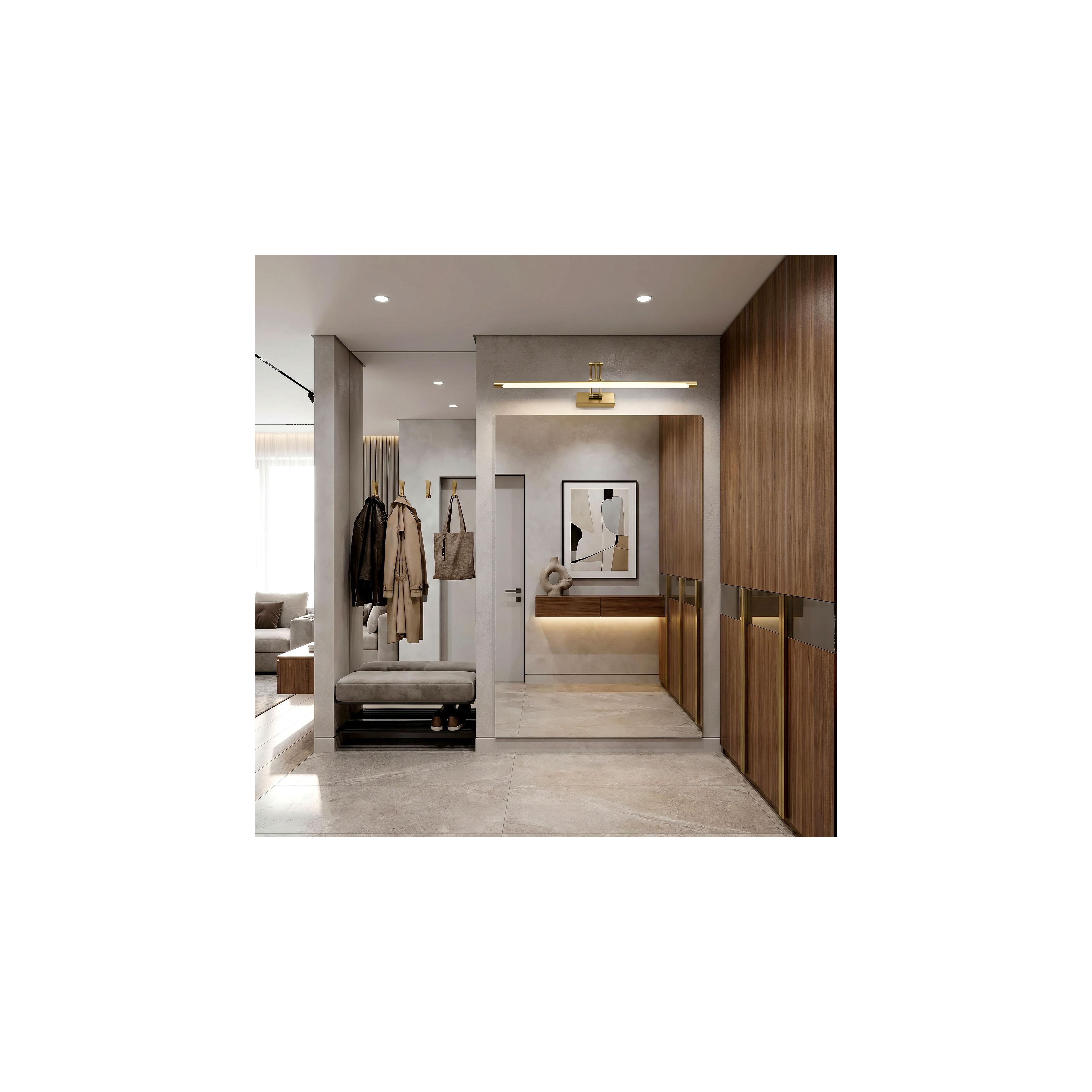 Badrum vägg LED-lampa SWE024-1W 80cm Brush Gold