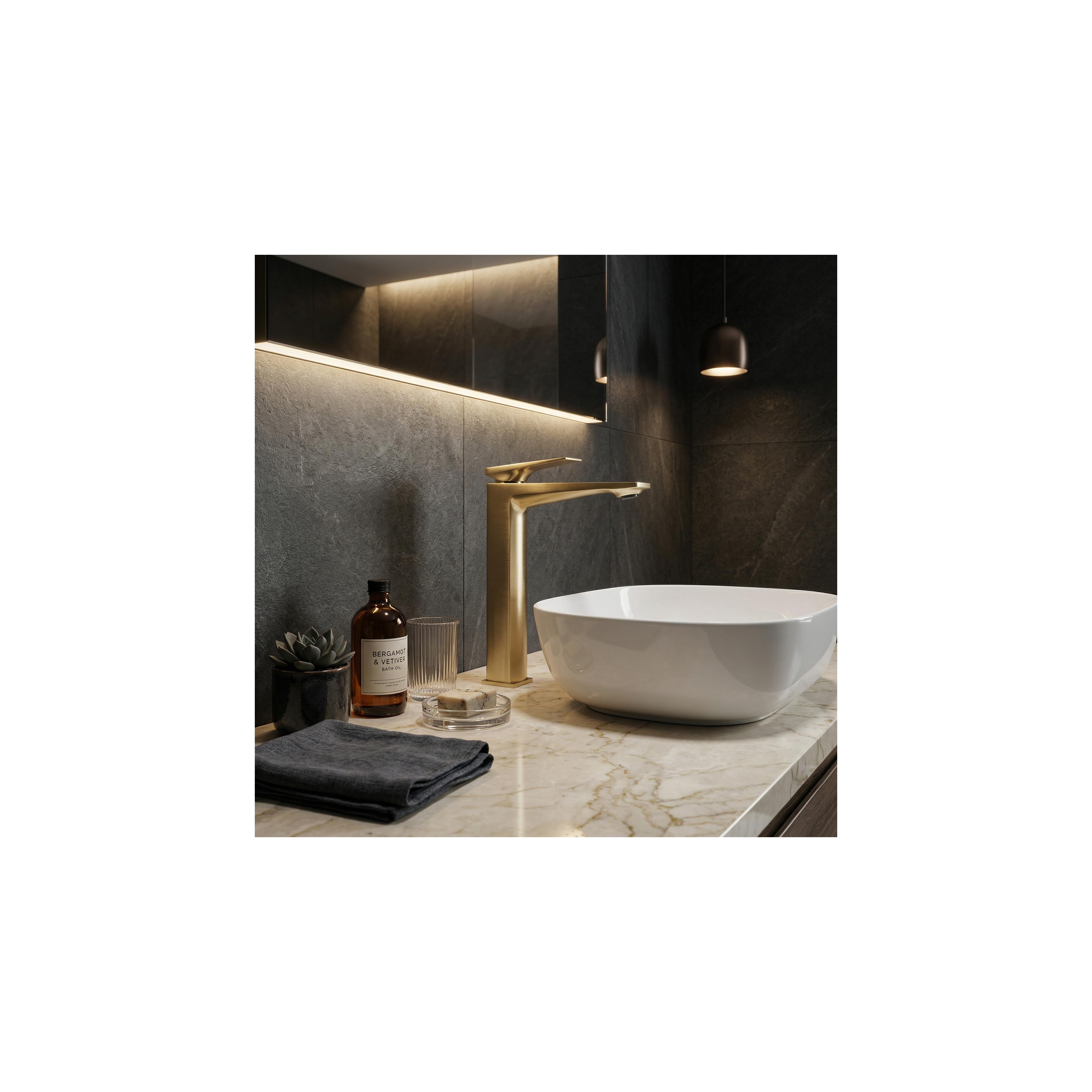 Bateria Umywalkowa PREMIUM REA Prime Brush Gold High