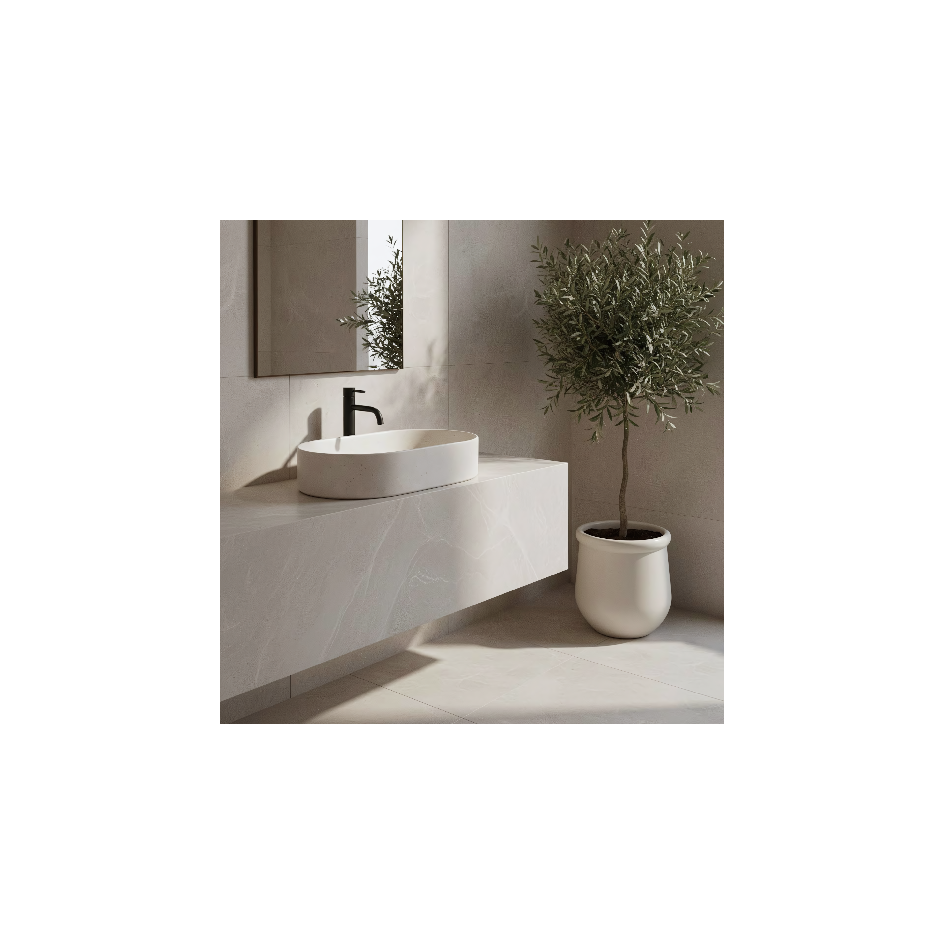 Lavabo sobre encimera Rea Nadia 60 Sandy