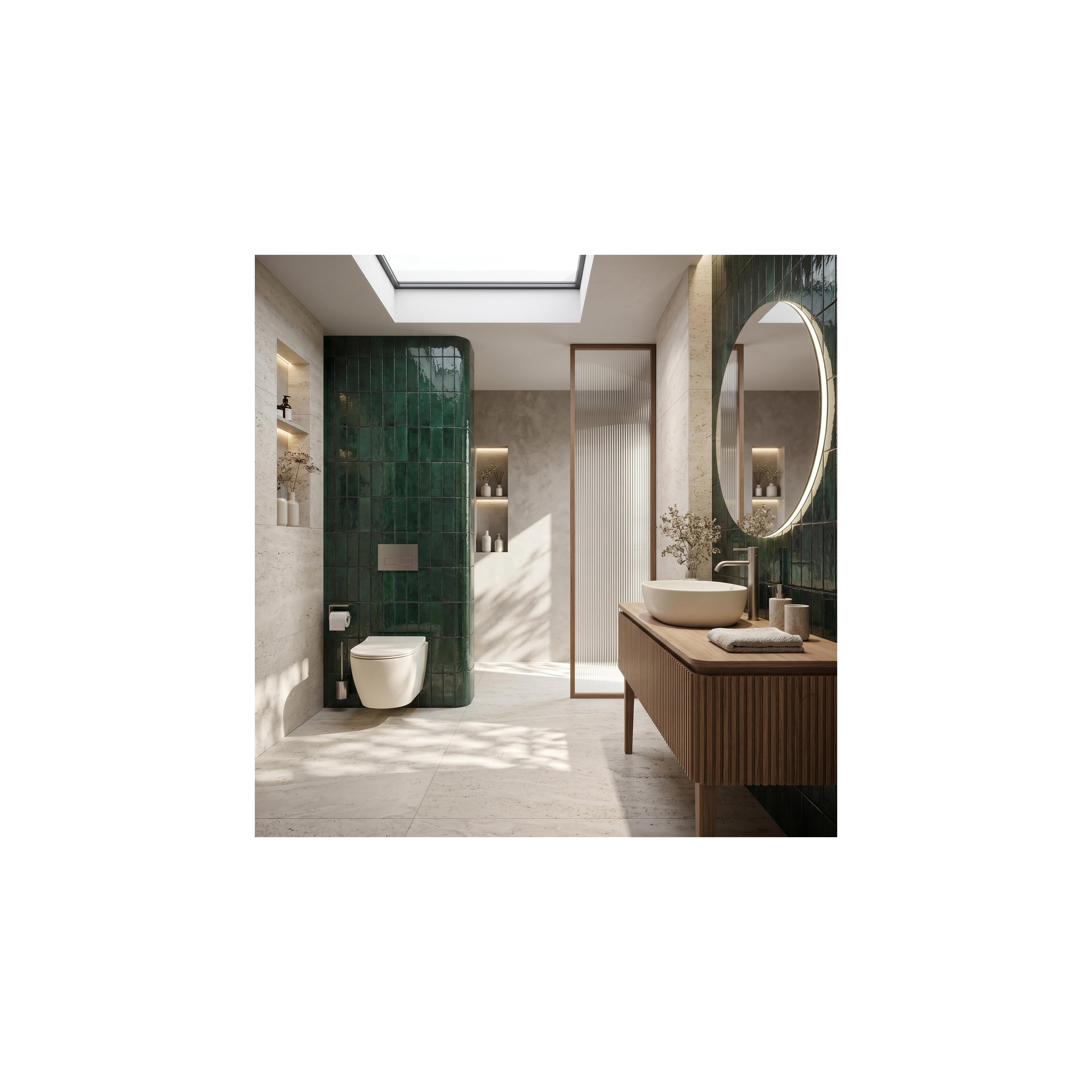 Ensemble WC Suspendu Focus + Lavabo à Poser Rea Focus Creme