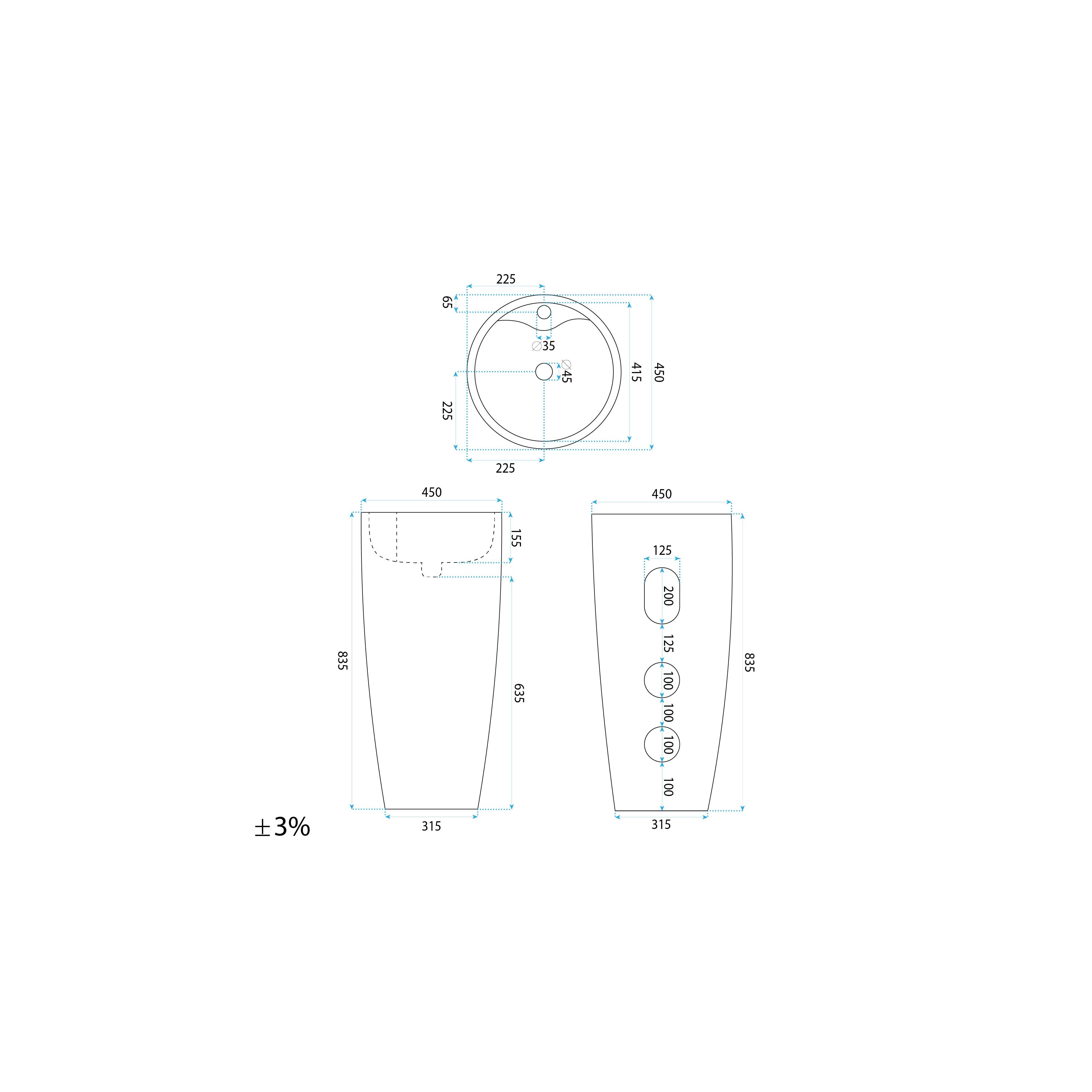 Lavabo de pie Anya Savana Matt