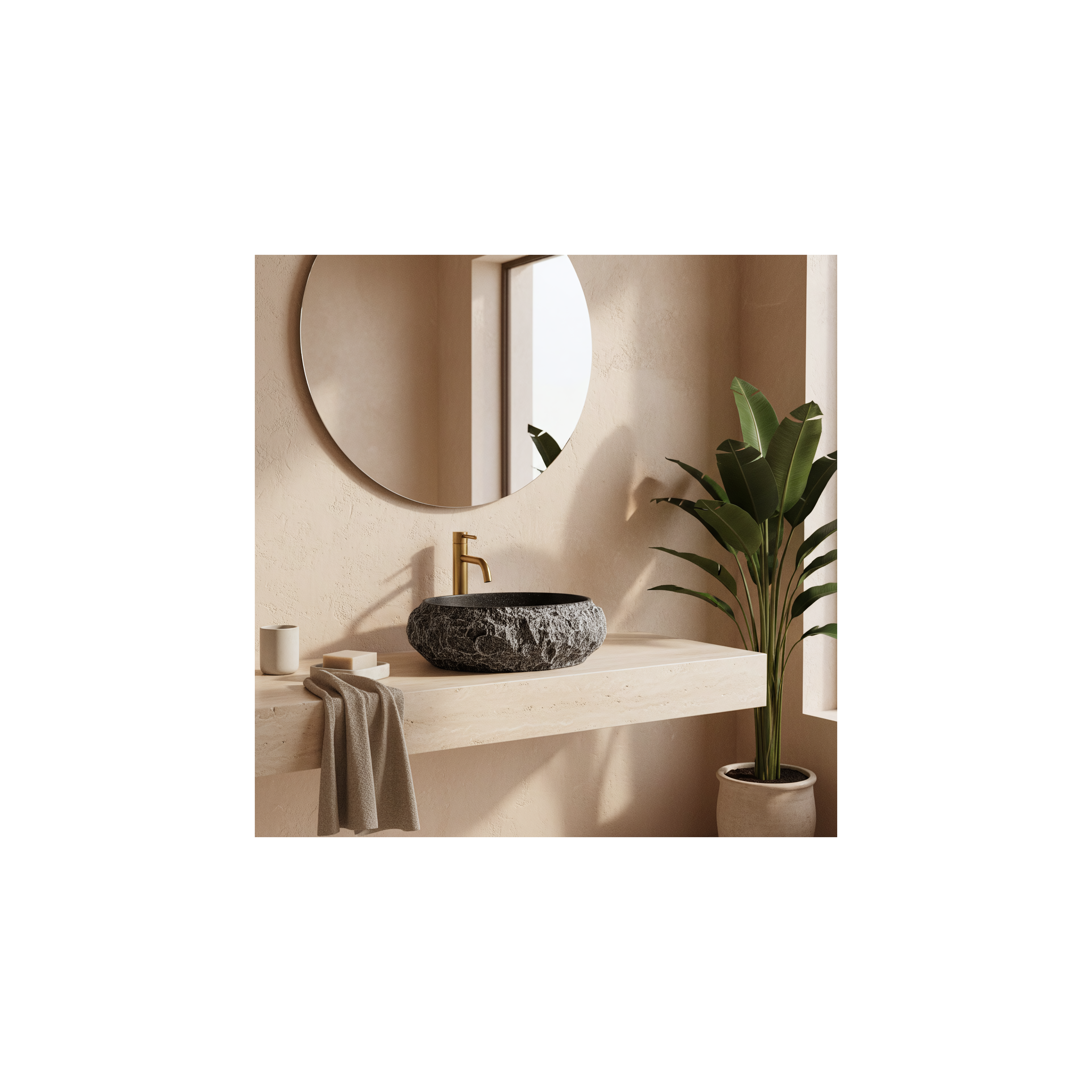 Countertop Basin Rea Mika Gabro Black