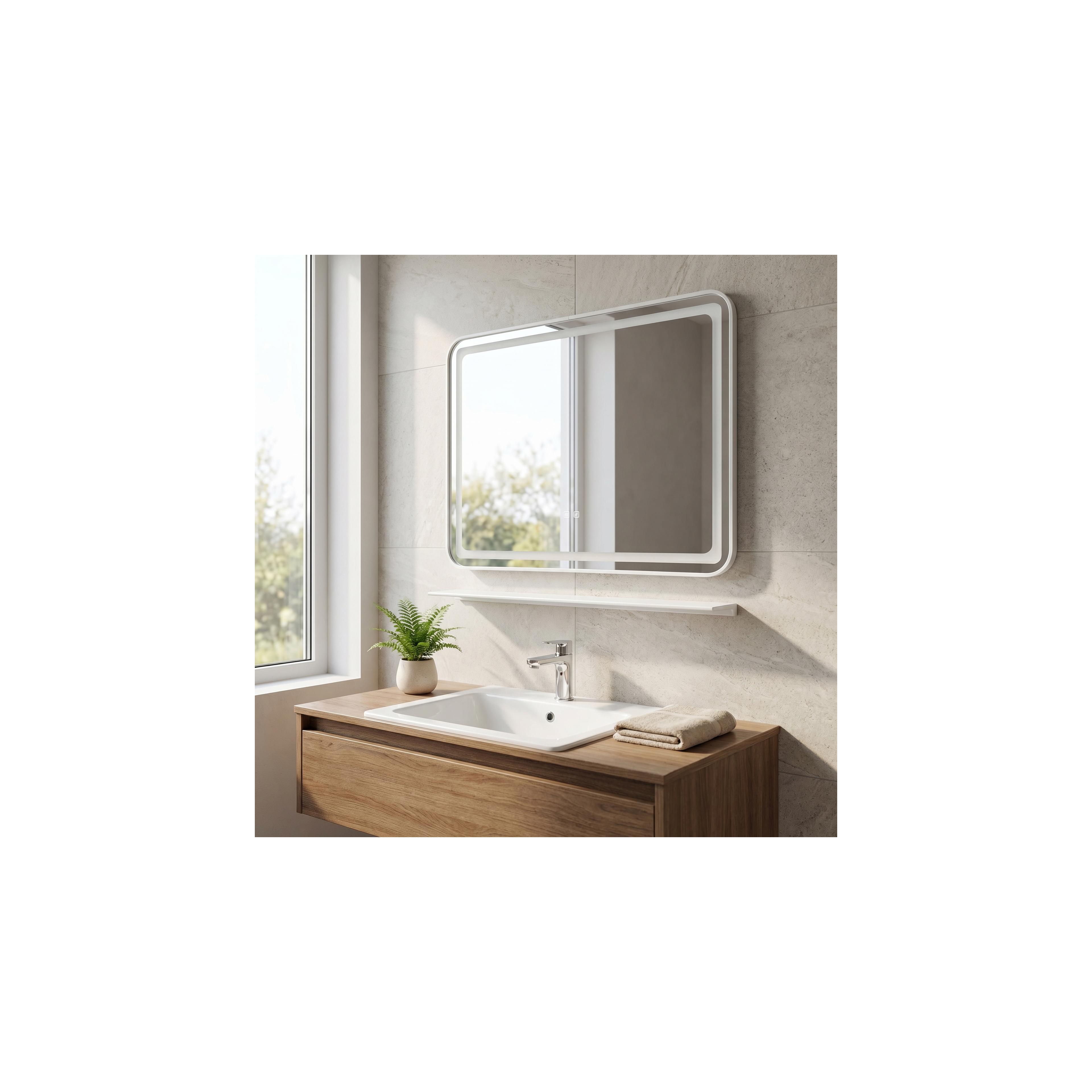 LED Wandspiegel mit Ablage 80x60 cm L-8060