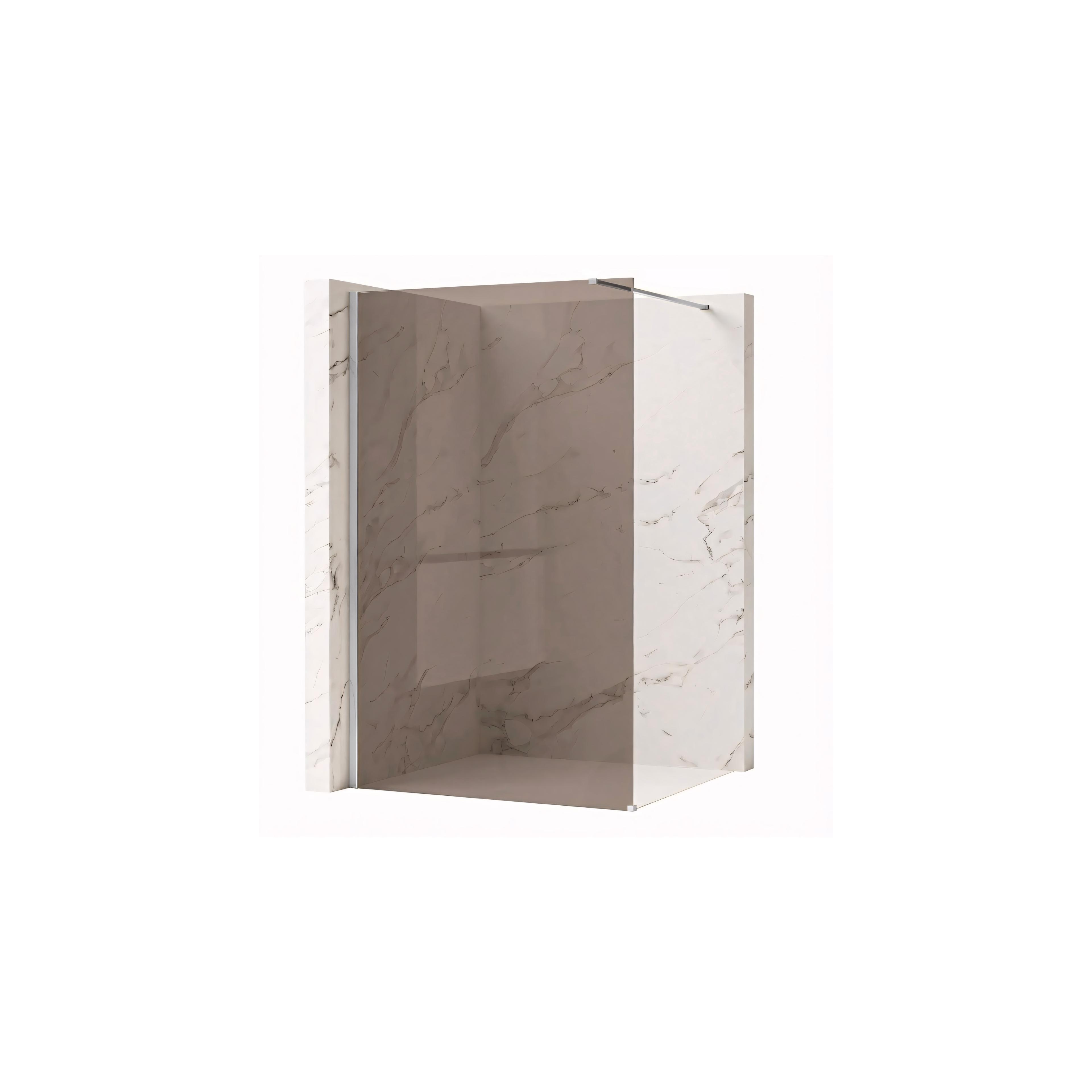 Pared de la ducha Rea Flexi Brown / Chrome 80