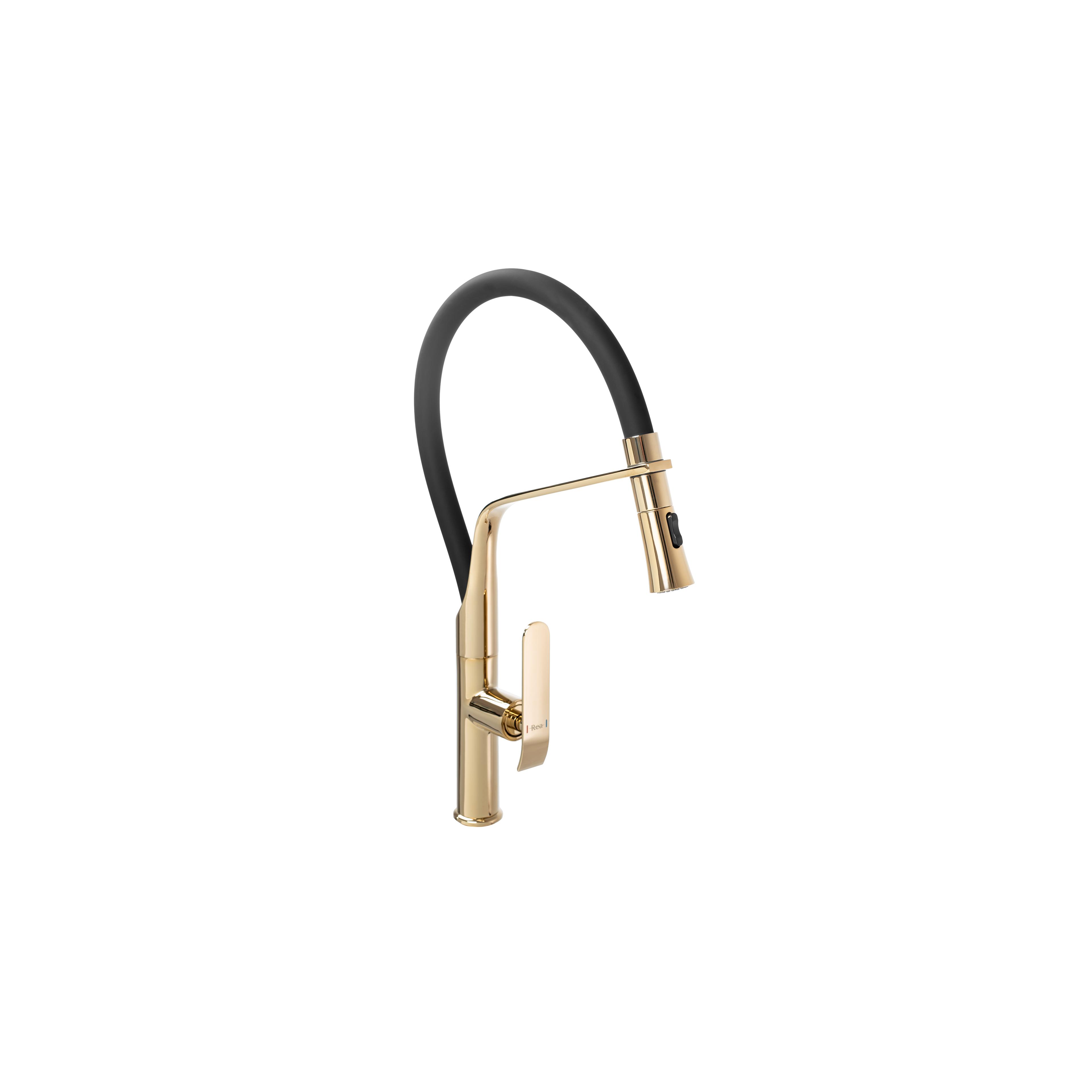 Baterie de bucătărie Rea Castor Auriu gold 2 moduri de curgere