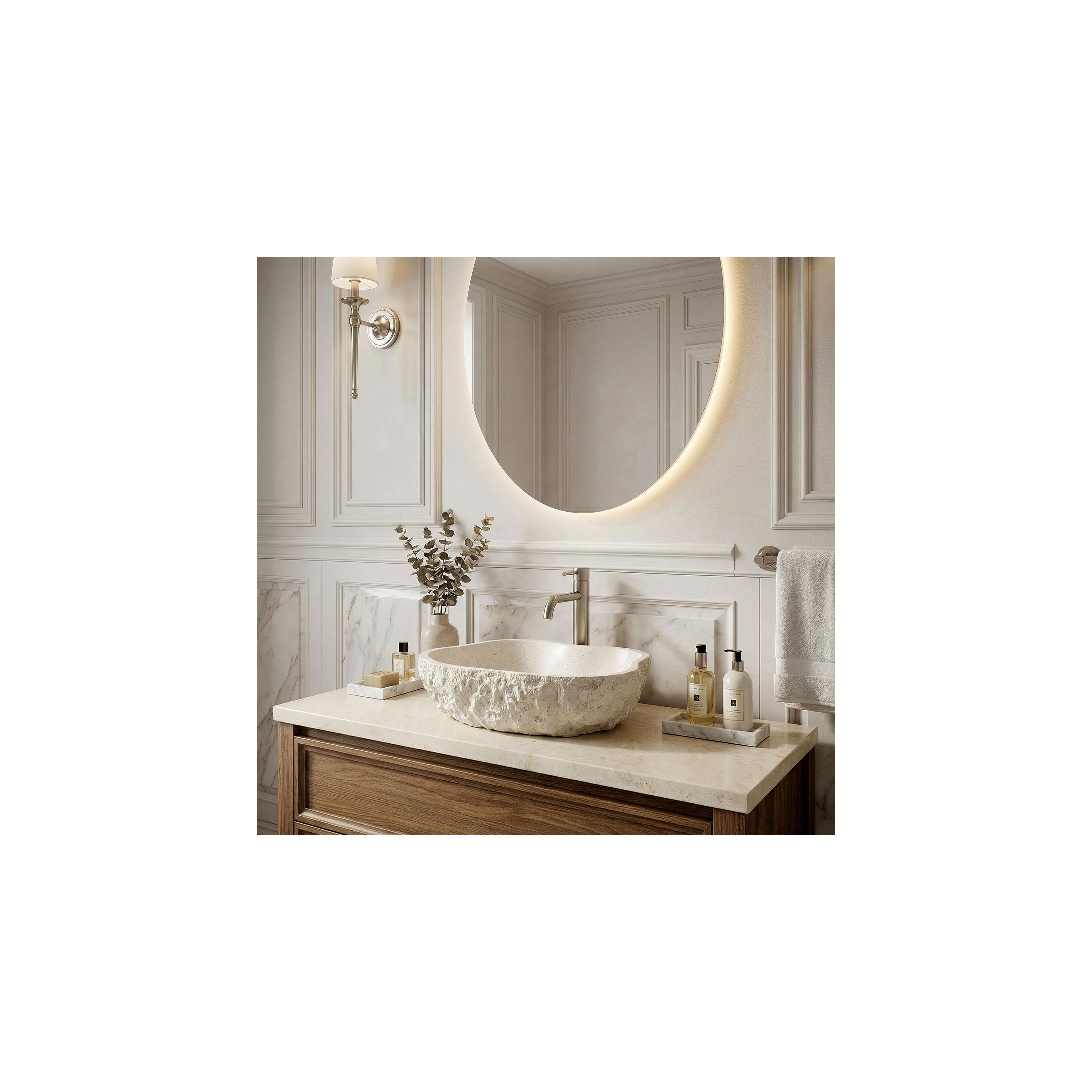 Umywalka nablatowa Rea Isla Warm Beige