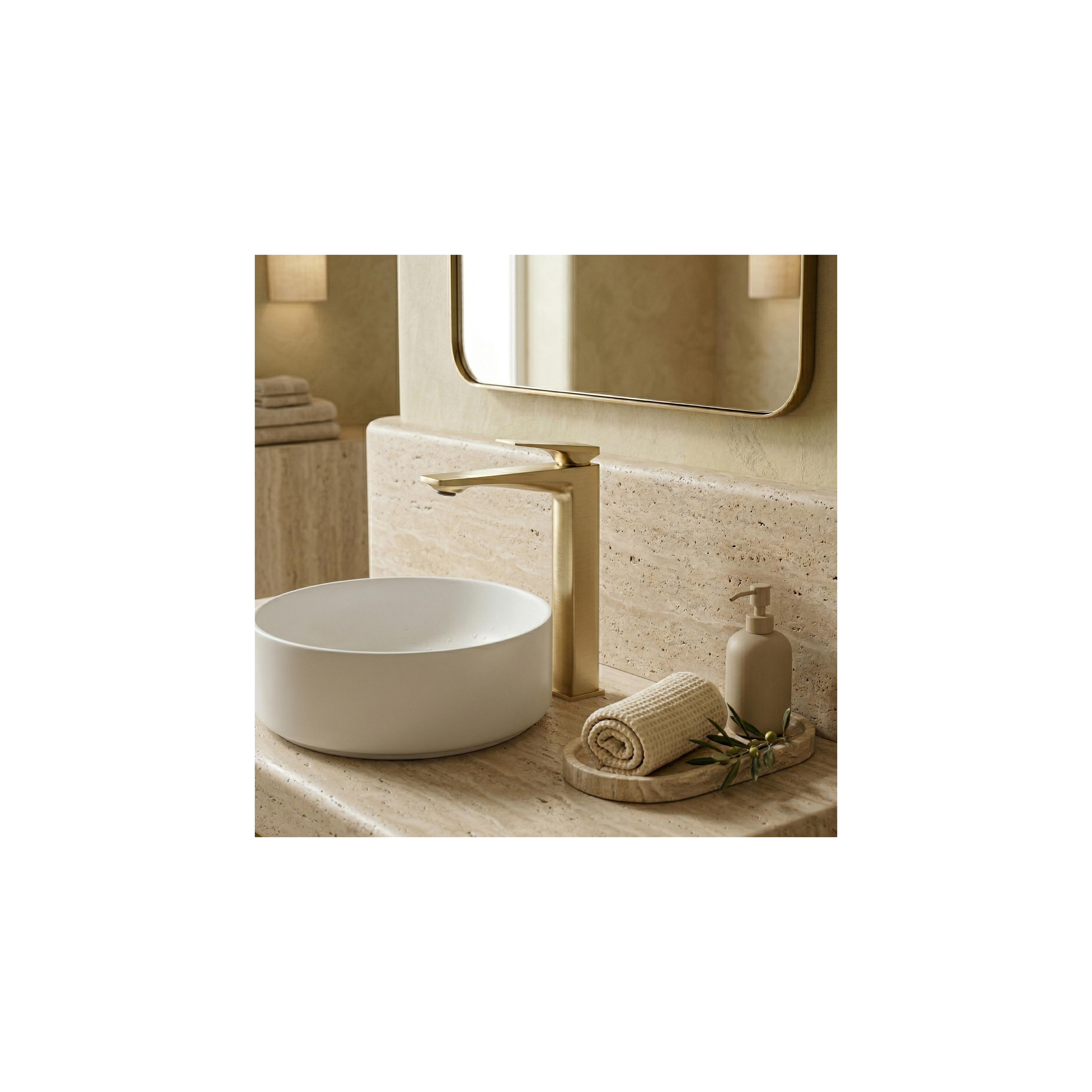 Bateria Umywalkowa PREMIUM REA Prime Brush Gold High