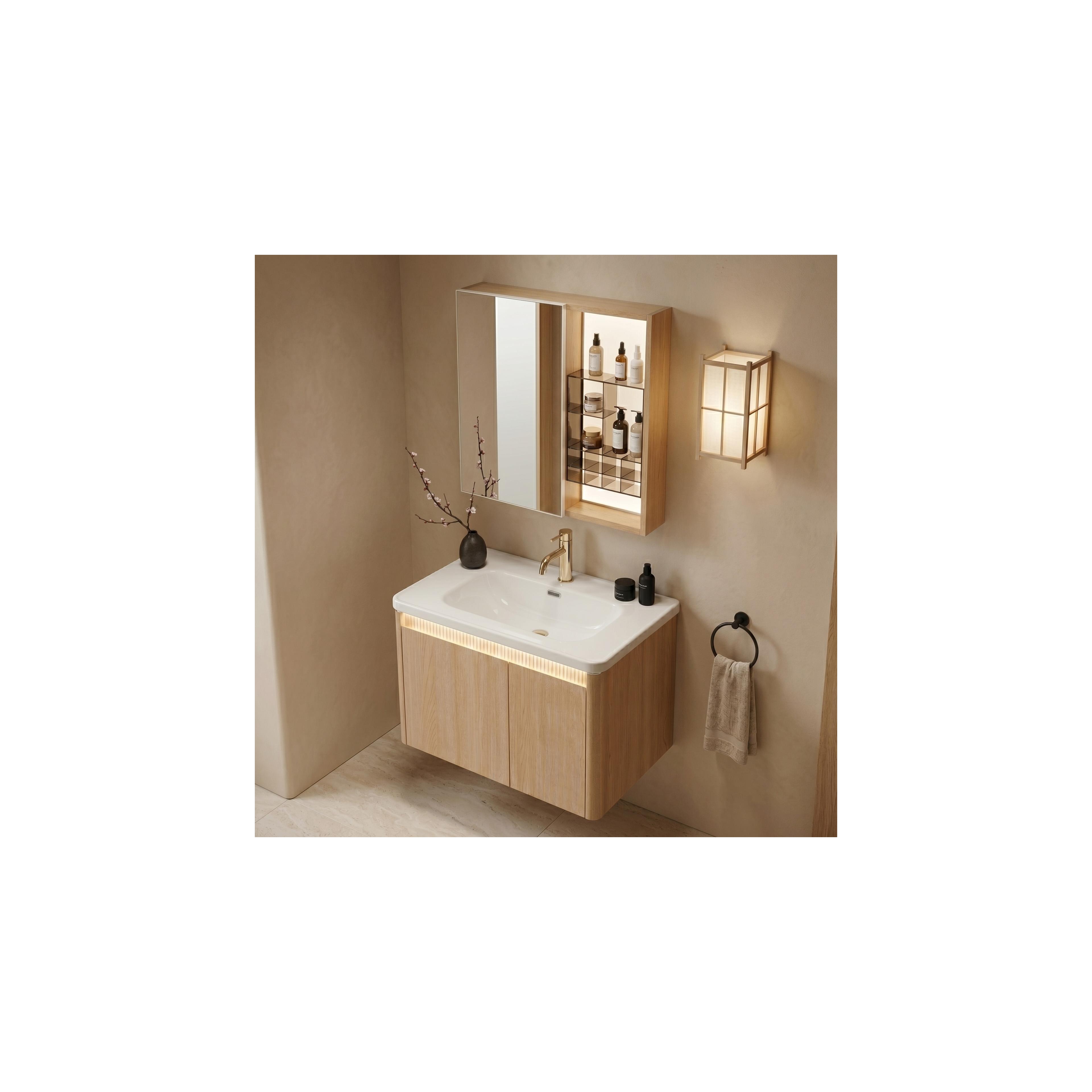Zestaw mebli łazienkowych z Umywalką Sora DE07-70 Oak 70CM
