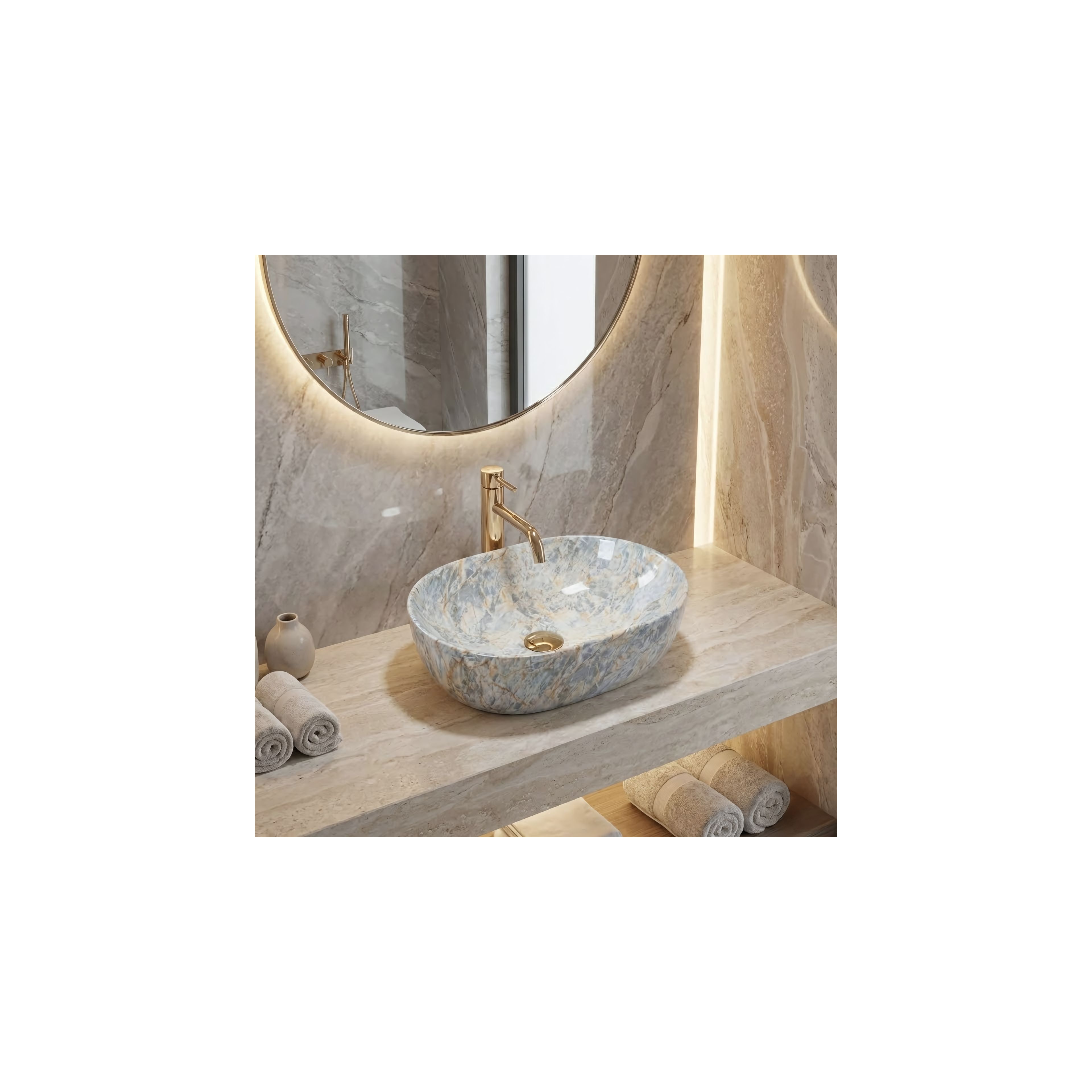 Vasque à poser Rea Amelia Ruststone 48