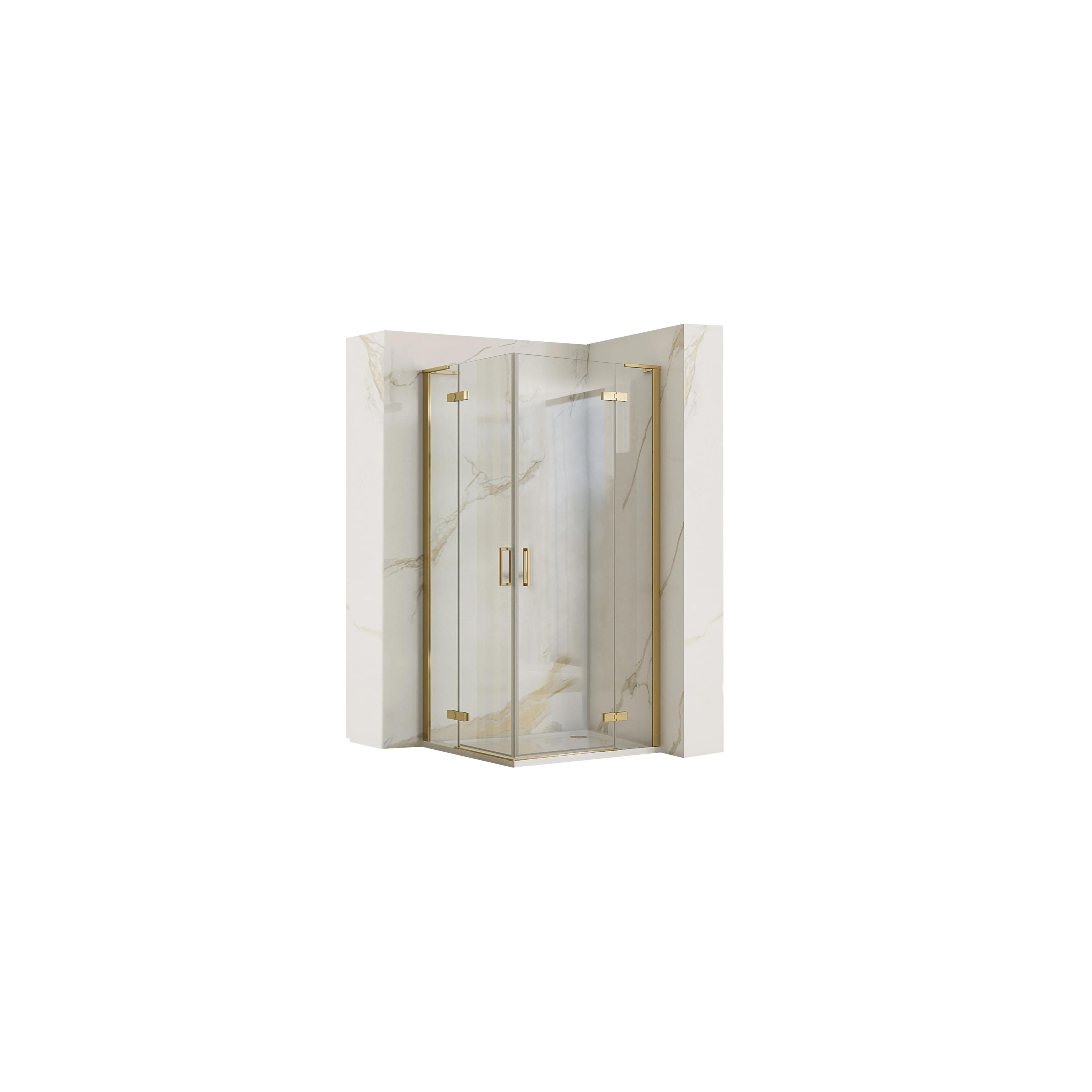Cabine de douche REA Hugo 80x80 Gold Brush