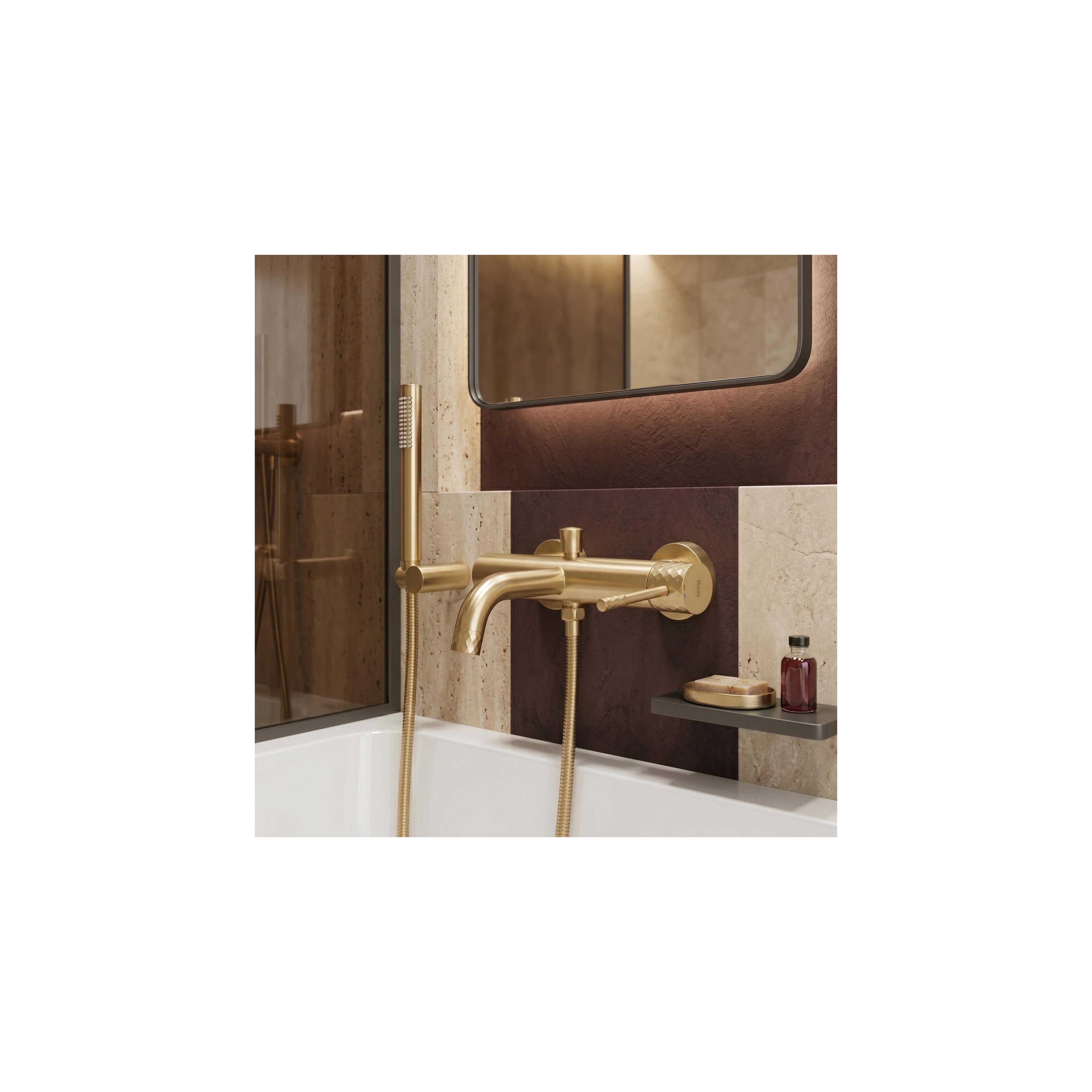 Bathroom faucet Rea Lungo Diamond Brush Gold