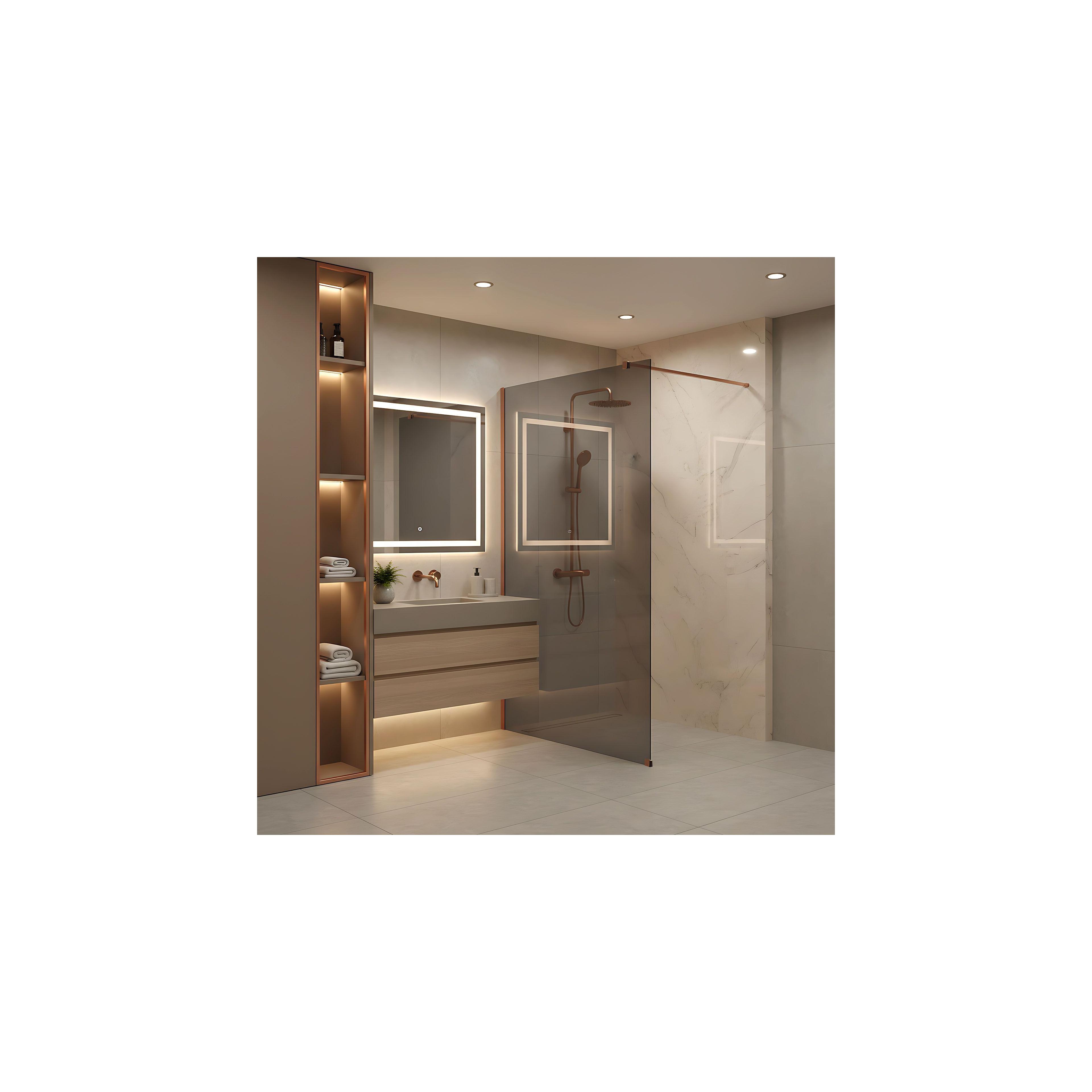 Paroi de douche Rea Flexi Grey / Brush Copper 140