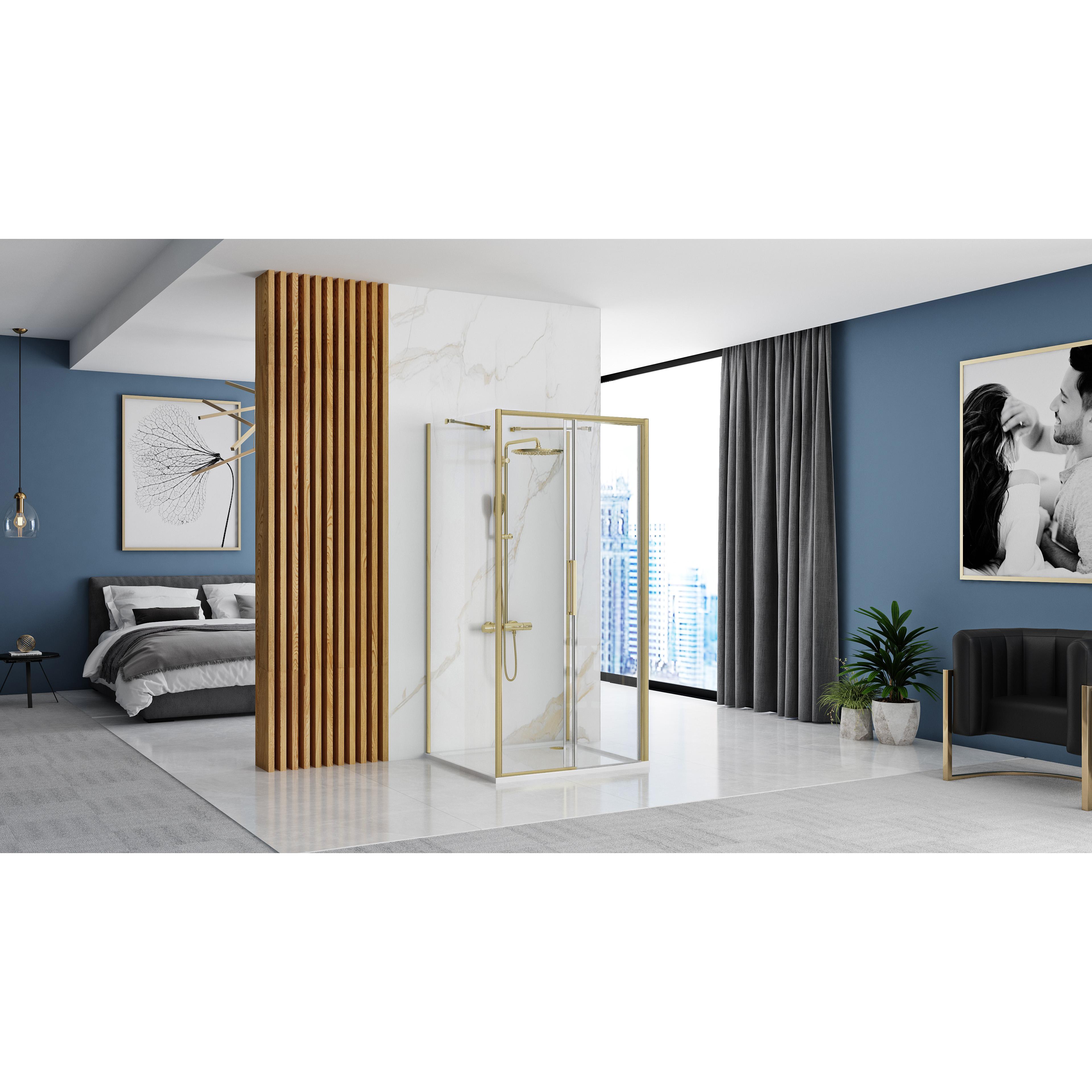 Cabine de douche Murale Rapid Slide Brush Gold