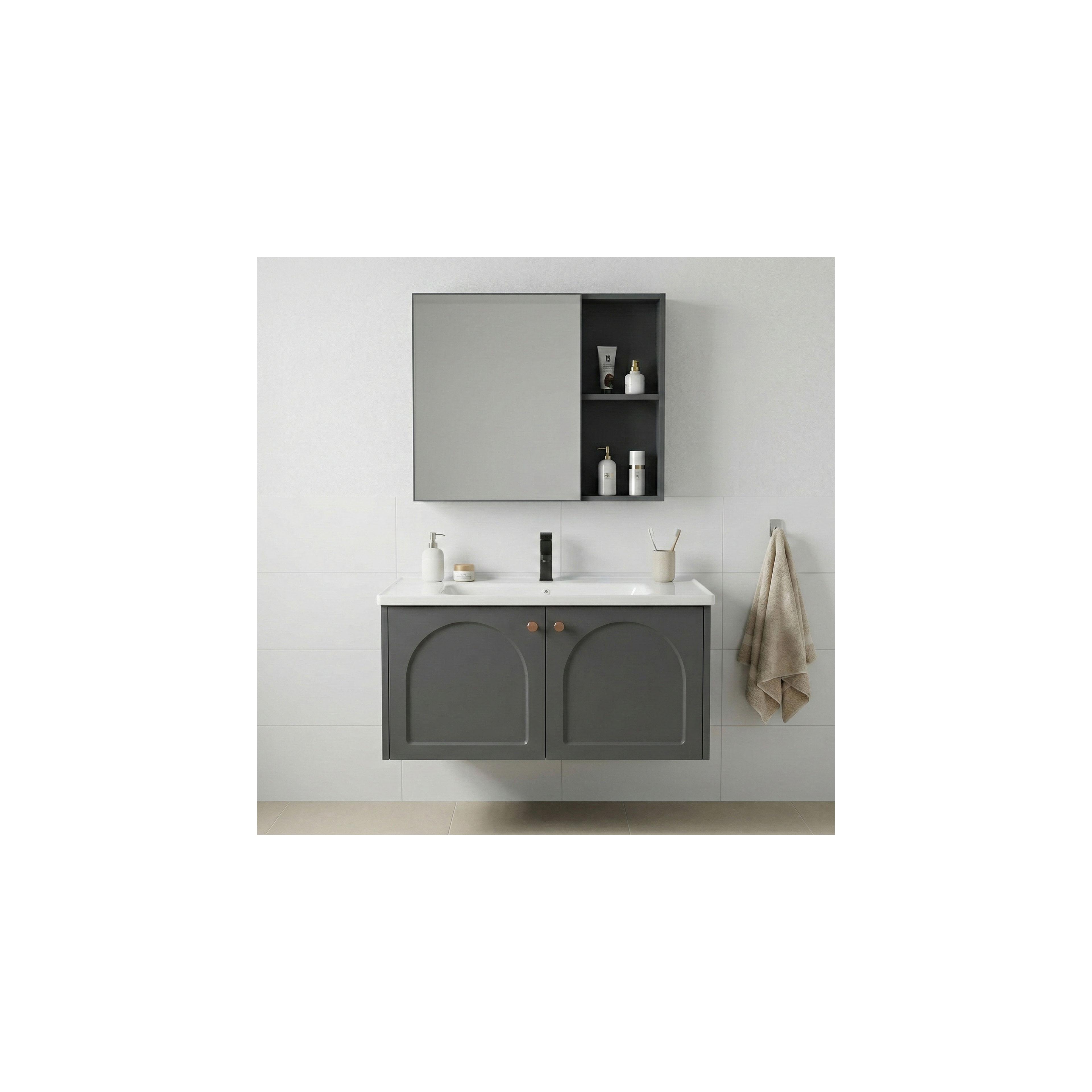 Bathroom furniture set with washbasin Denver 80cm Grey