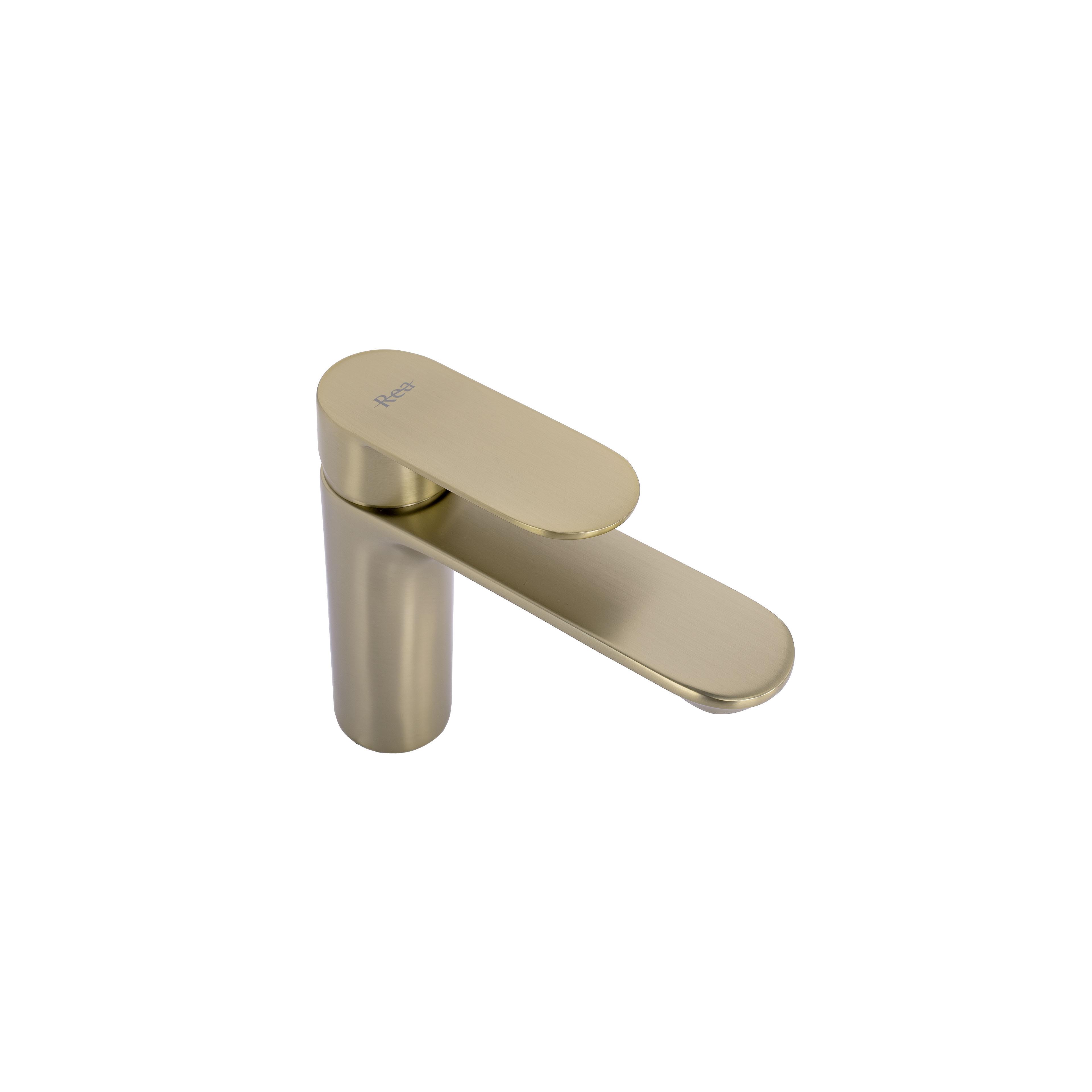 Rubinetto da lavabo Rea Drop Brush Gold low