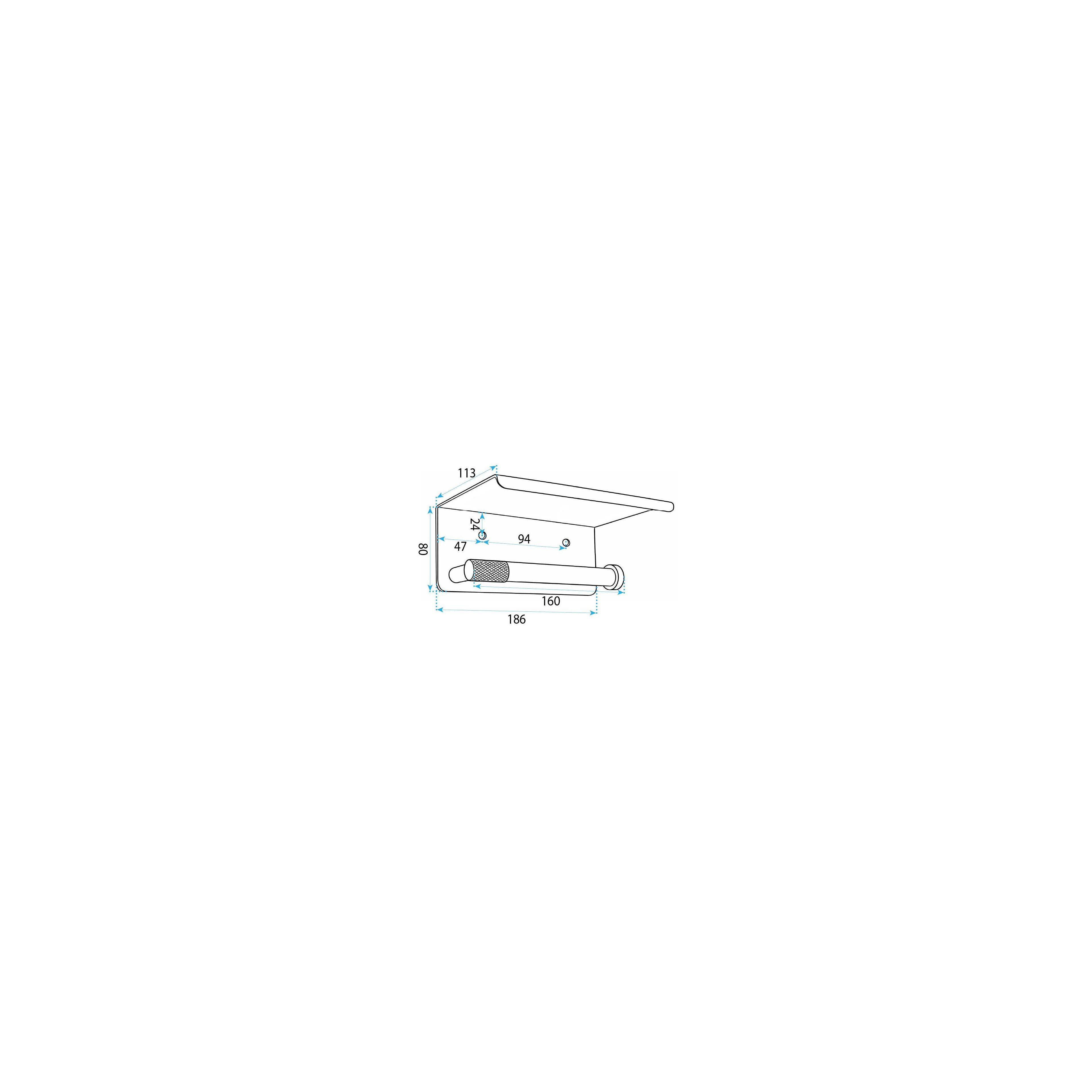 Toilet paper holder with shelf 6613 Modern Gold