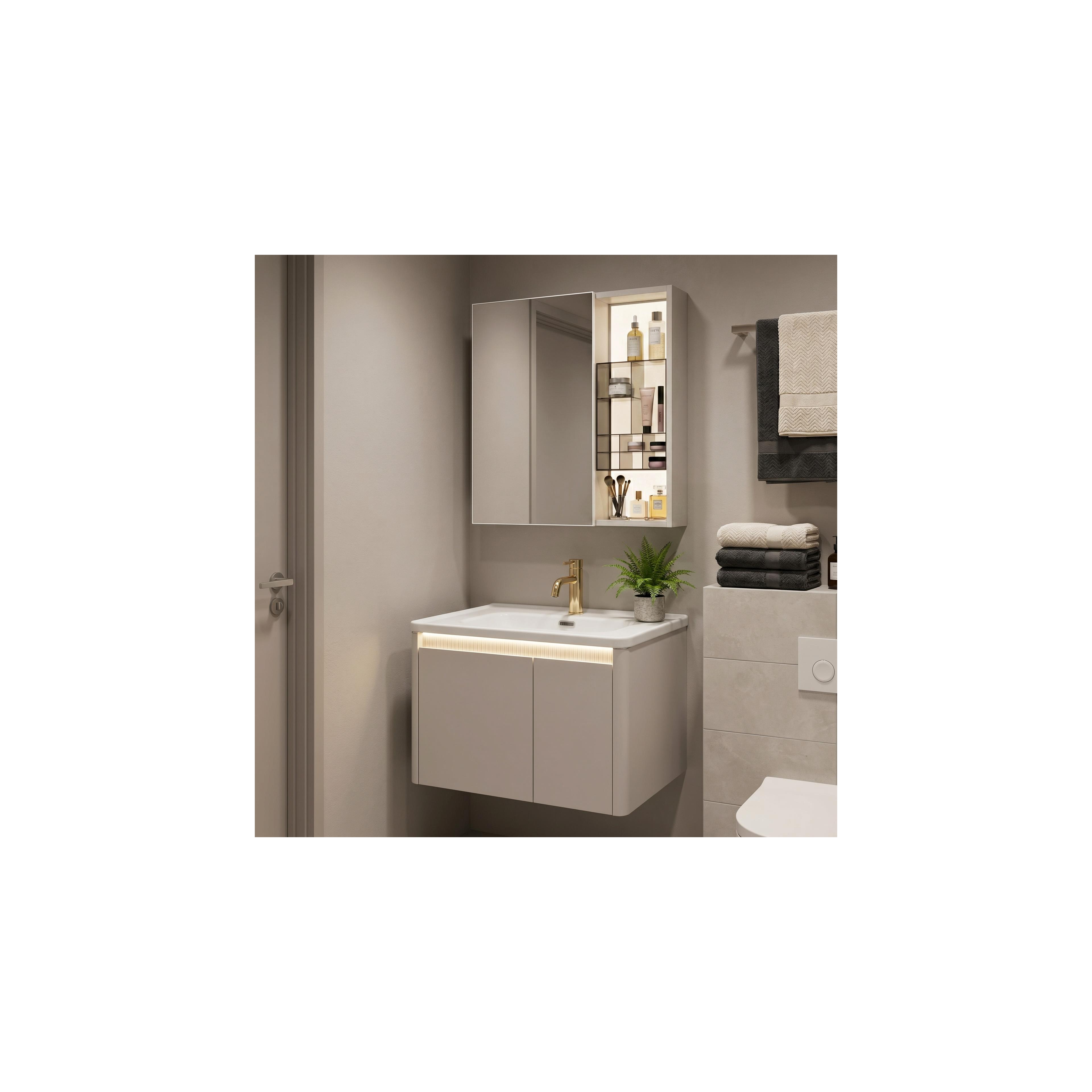 Комплект мебели за баня с мивка Sora DE07-60 Beige 60CM