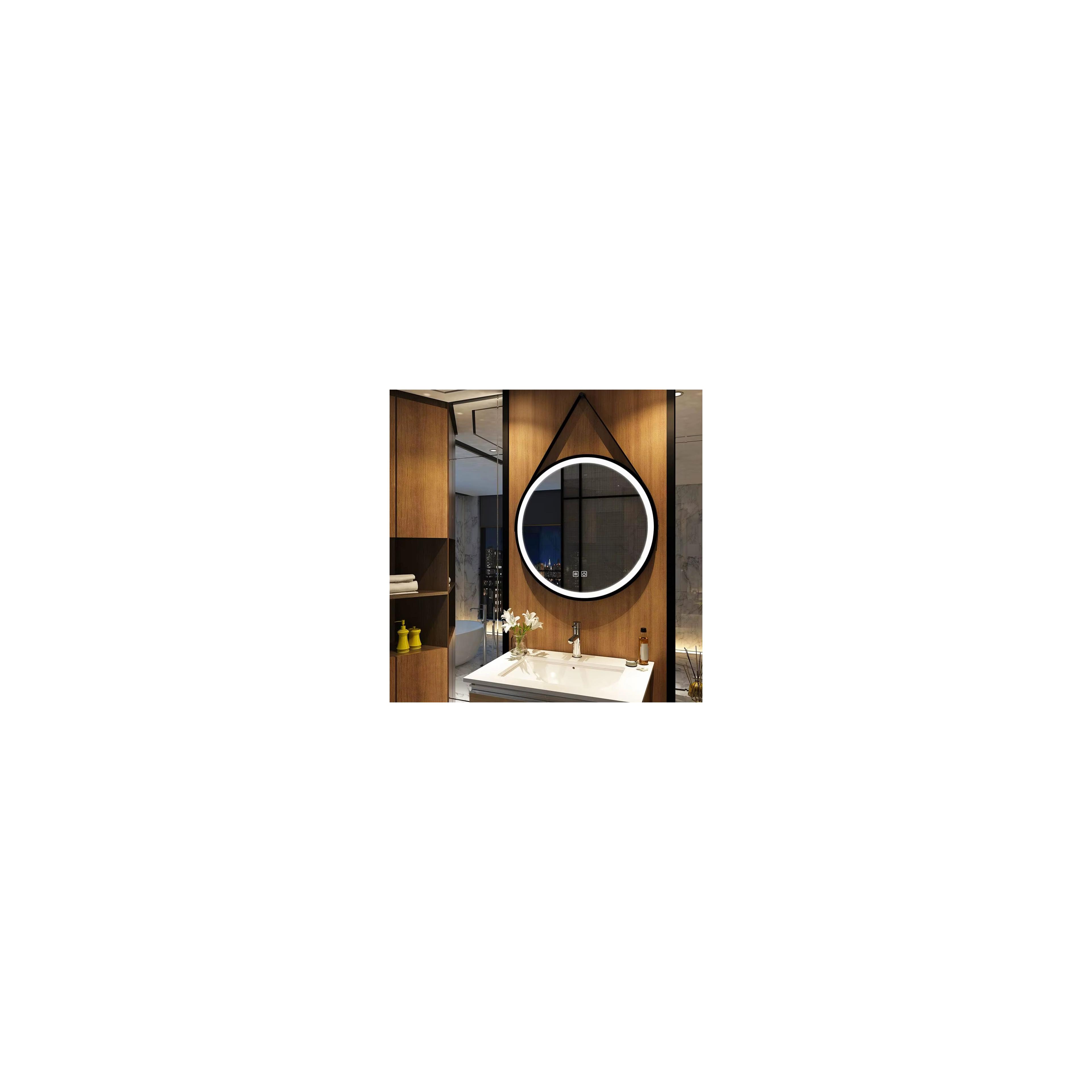Round LED Mirror Hanging on Strap 70 cm 104