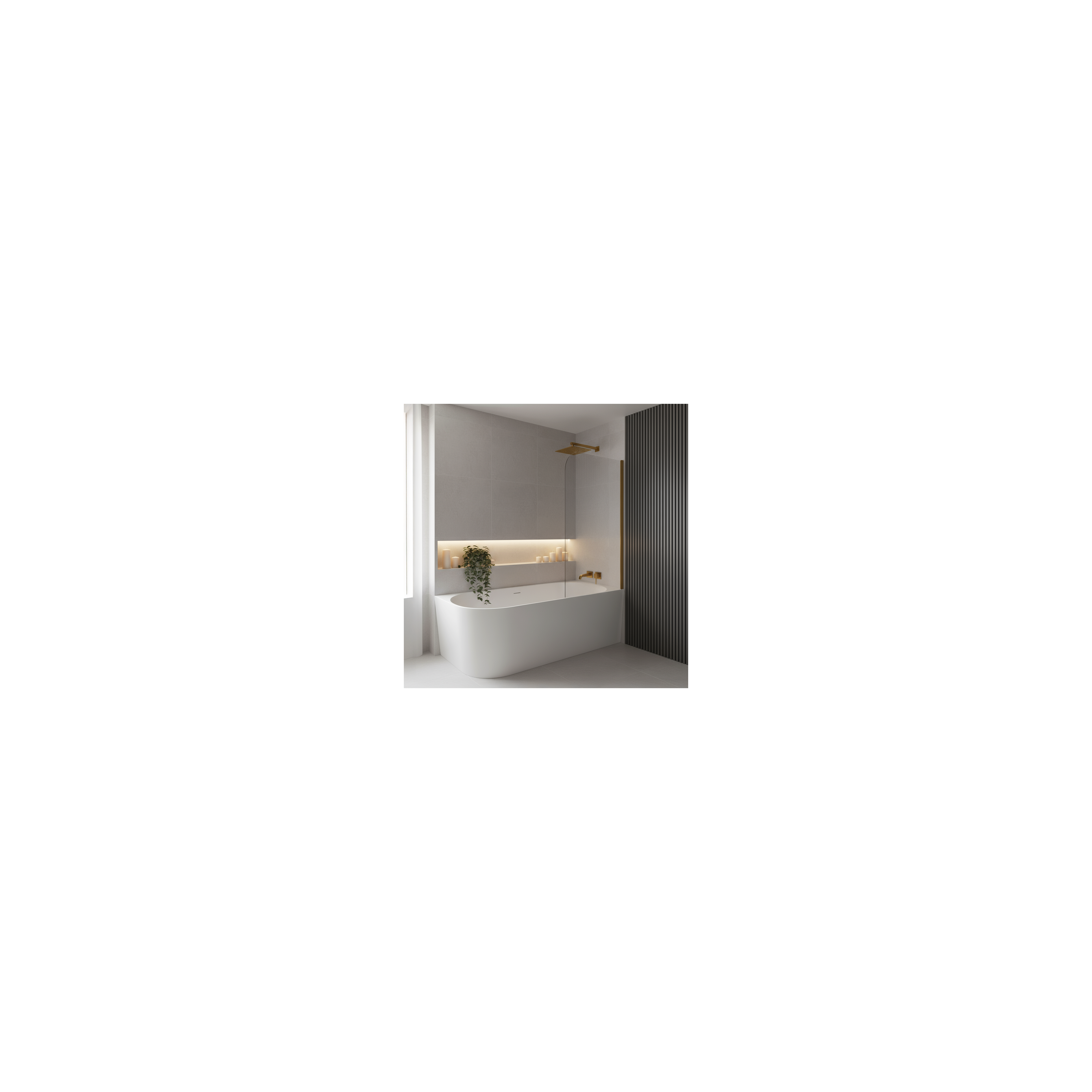 Corner Acrylic Bathtub Bellanto Slim 170 Right