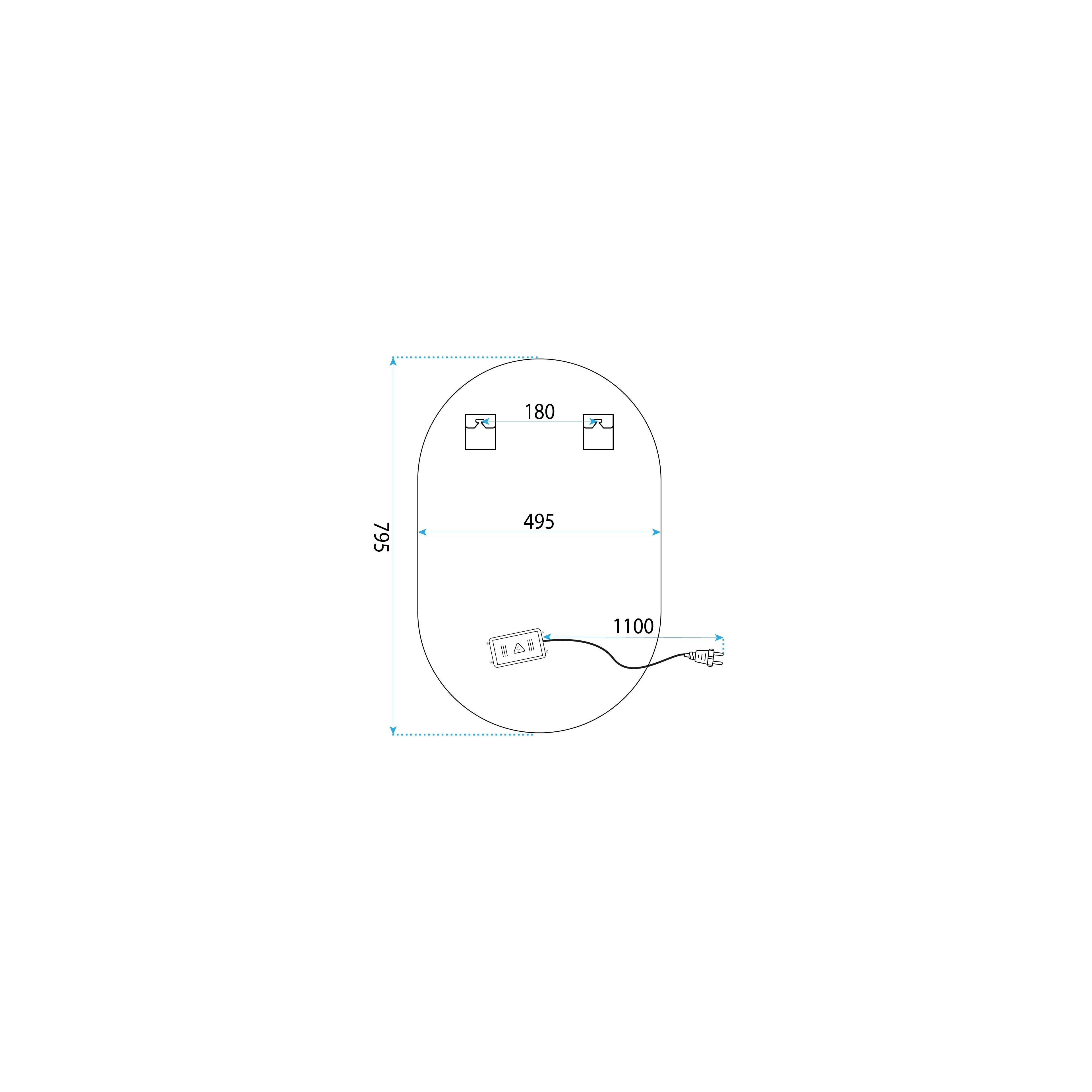 Miroir LED 50x80cm S027