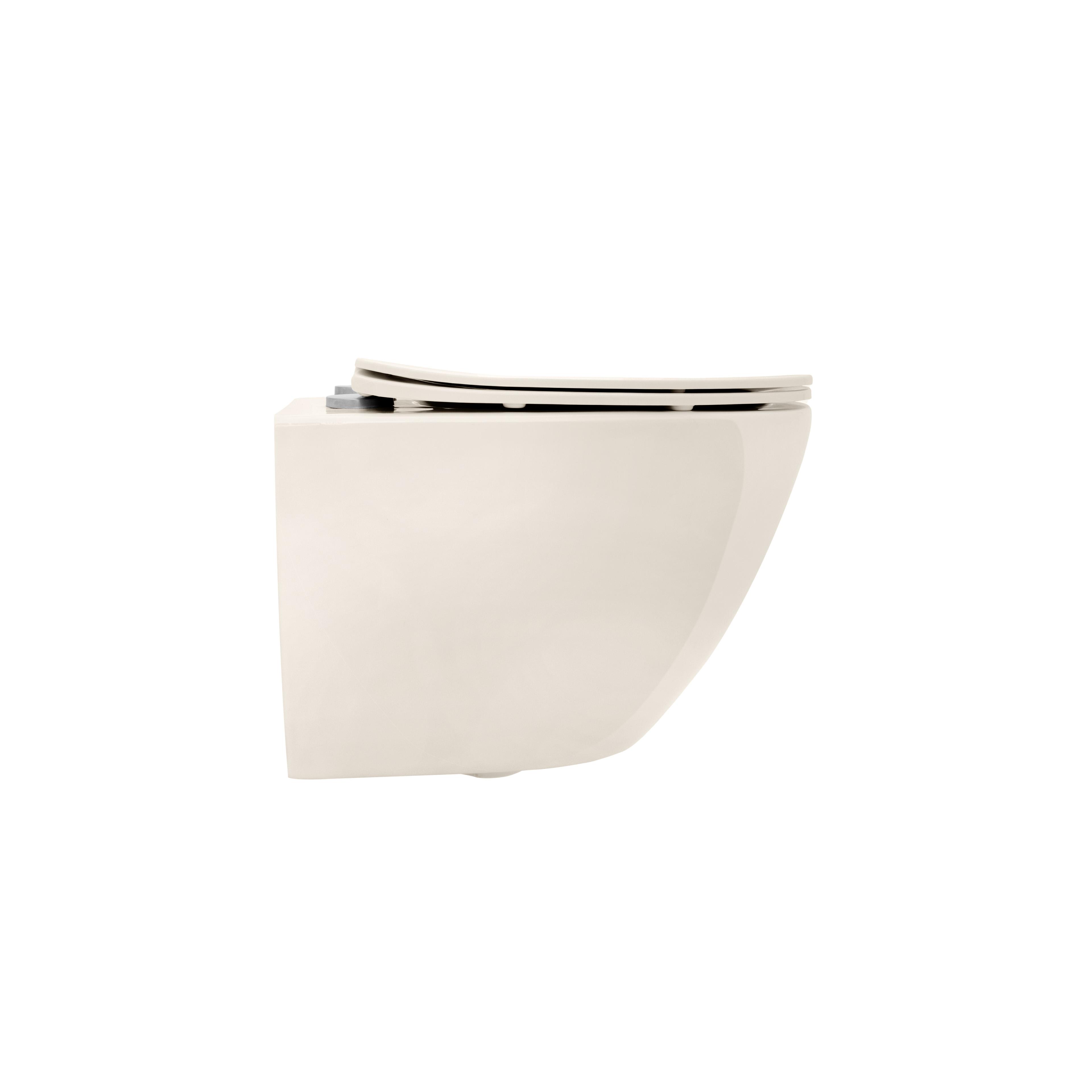 Cuvette WC suspendue REA Carlo Mini Rimless Ecru