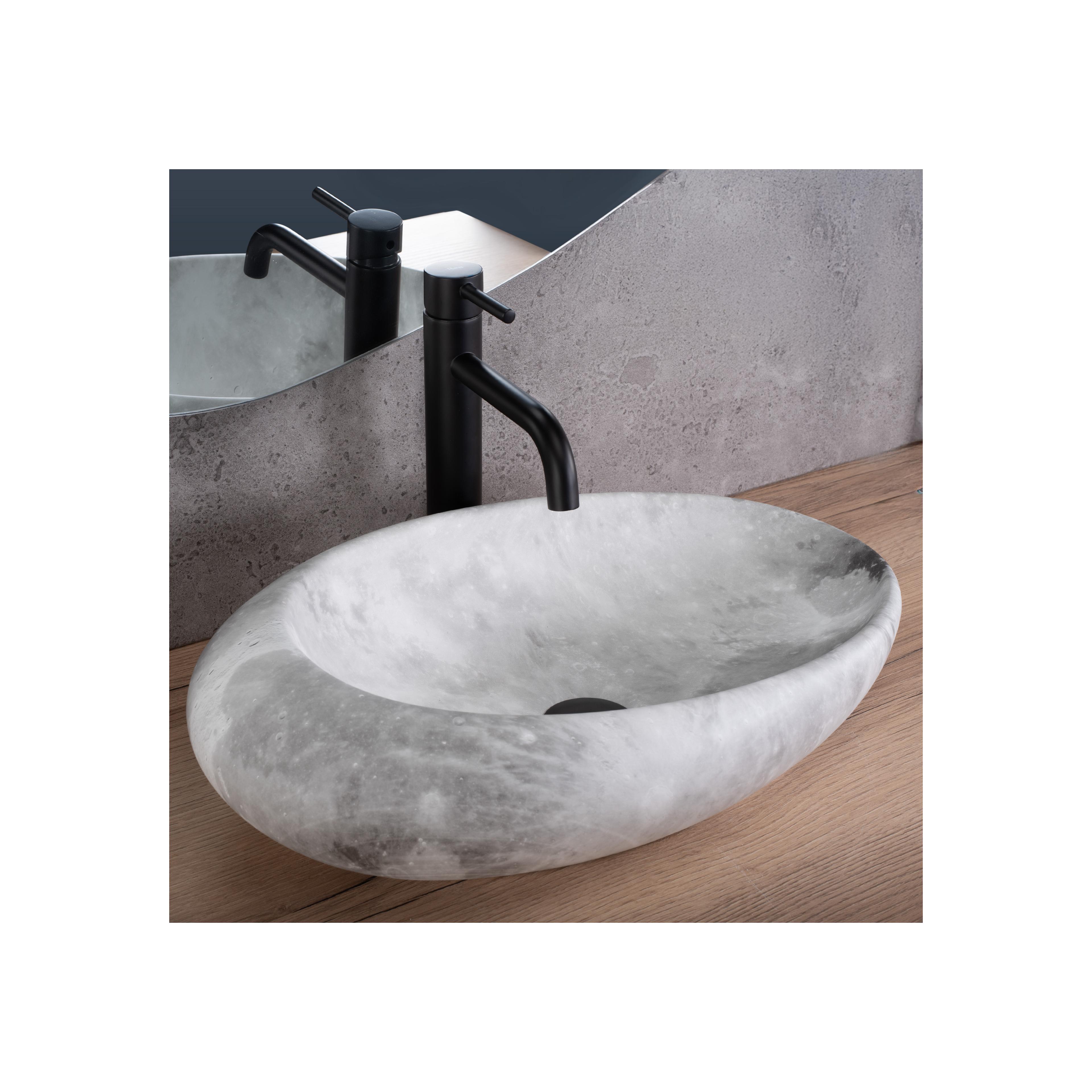 Νιπτήρας πάγκου Rea Roxy C Stone L.GREY 49 x 31 x 13.5 cm