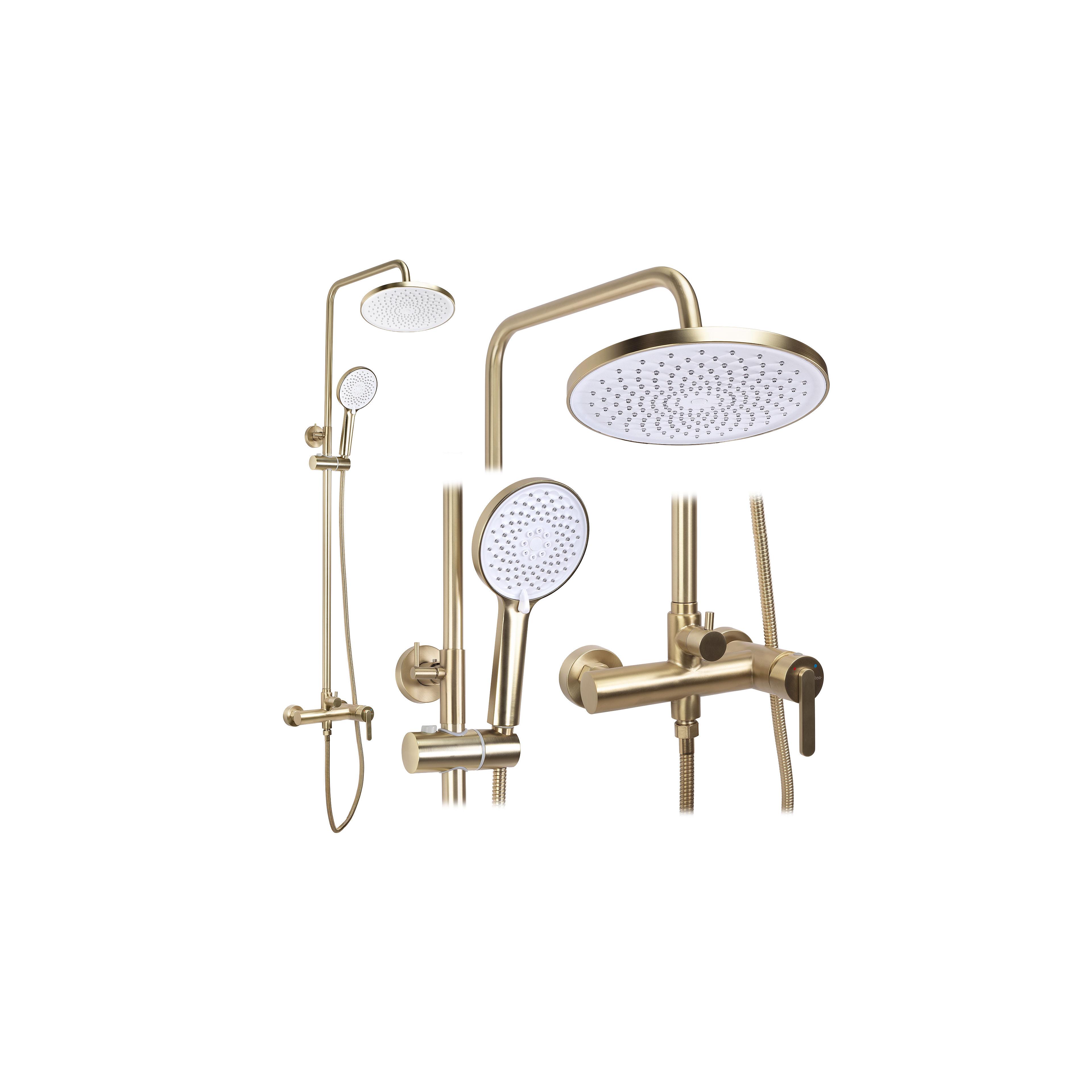 Kit de douche Rea Ontario Brush Gold