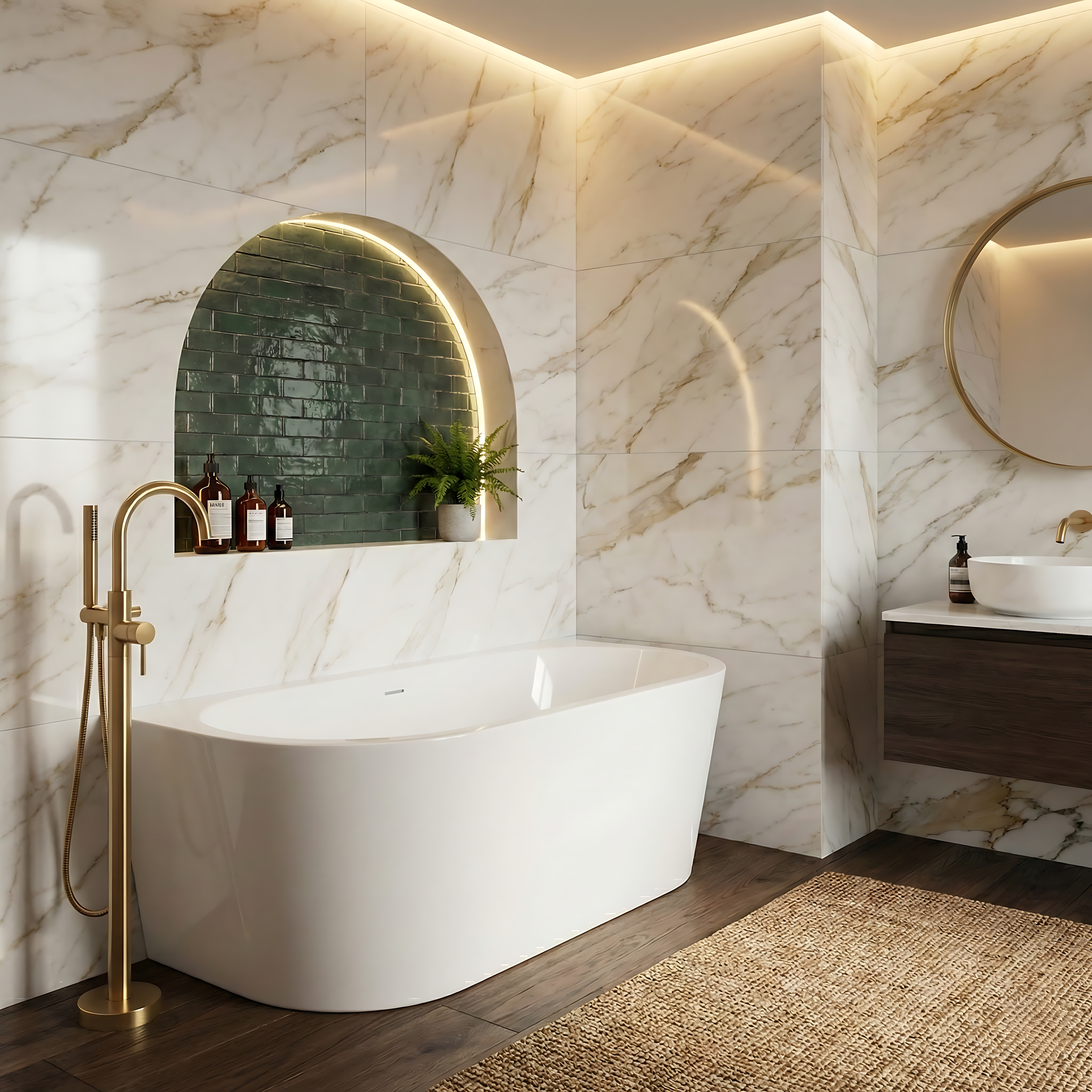 Wall acrylic bath OLIMPIA 170cm