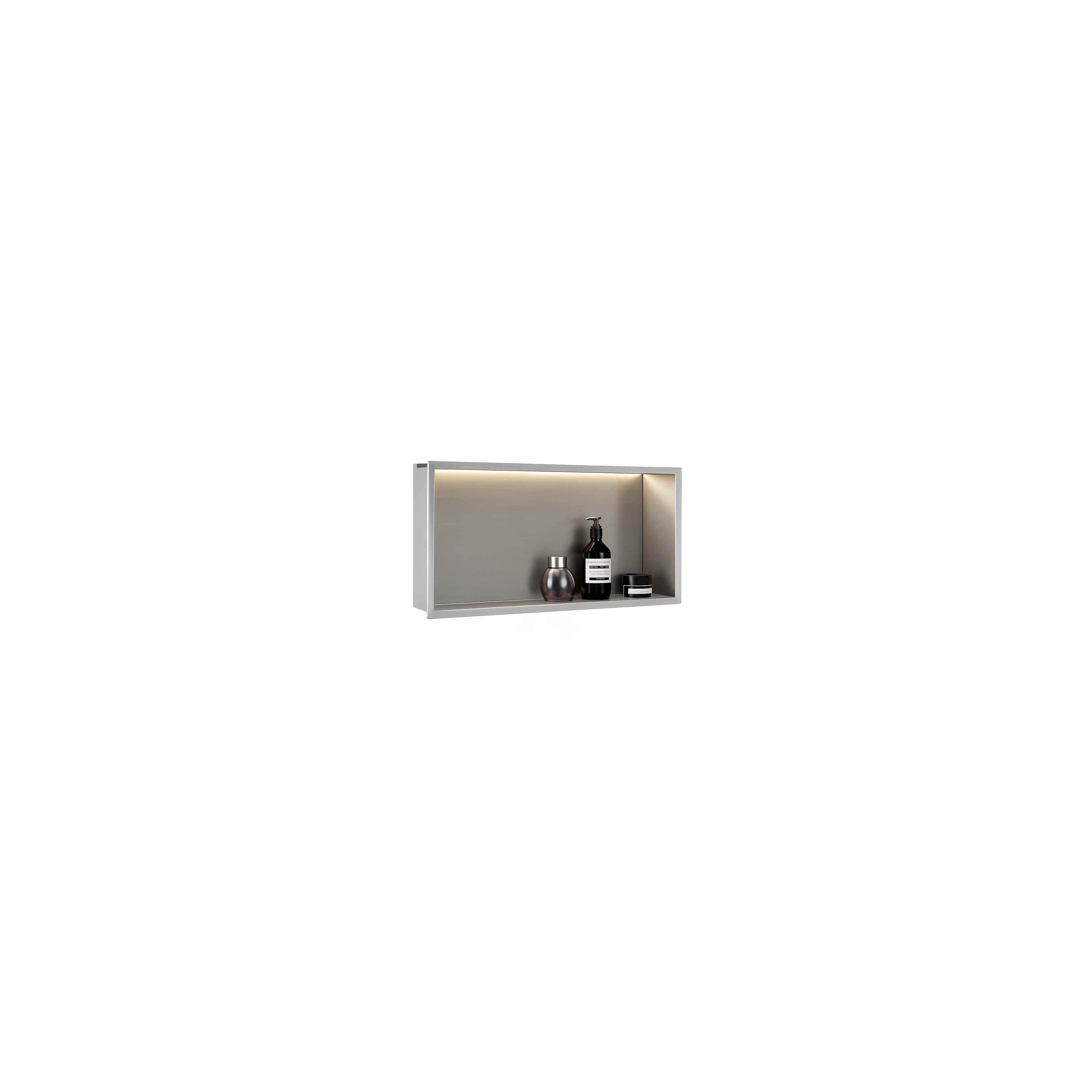 RAFT BAIE INCASTRAT PERETE LED 30x60 steel brush