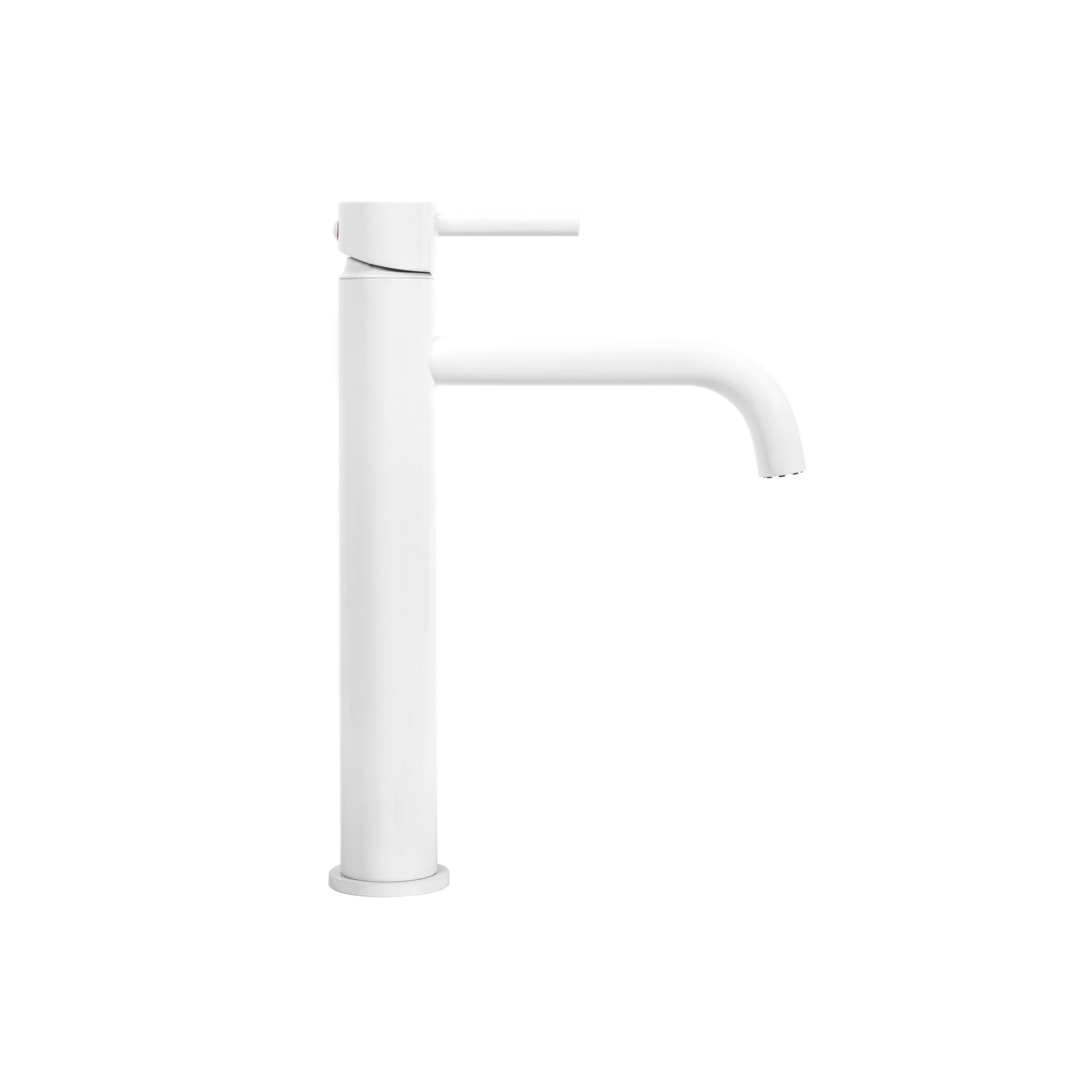 Bathroom faucet Rea Lungo White High
