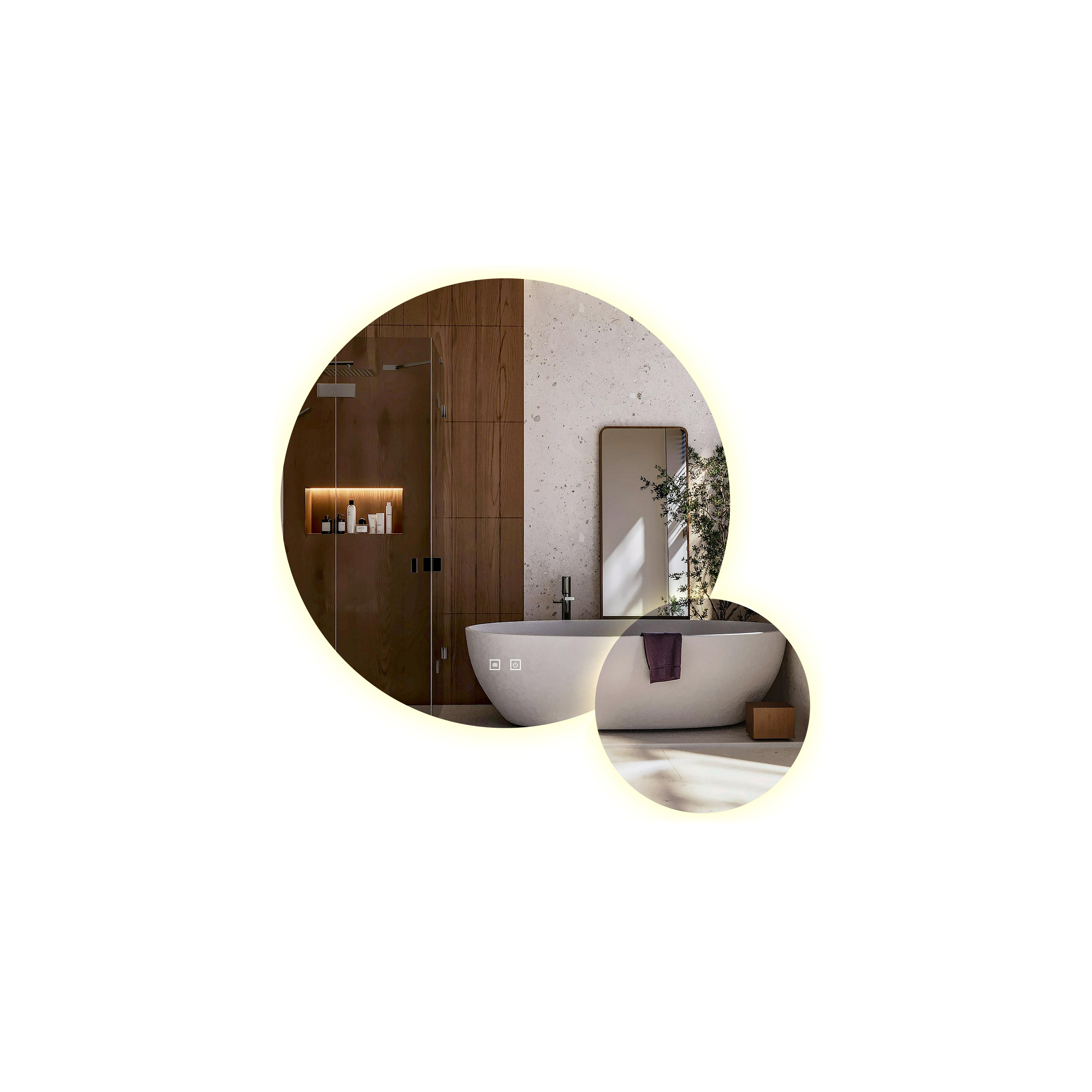 Mirror LED R-9045 90cm + 45cm
