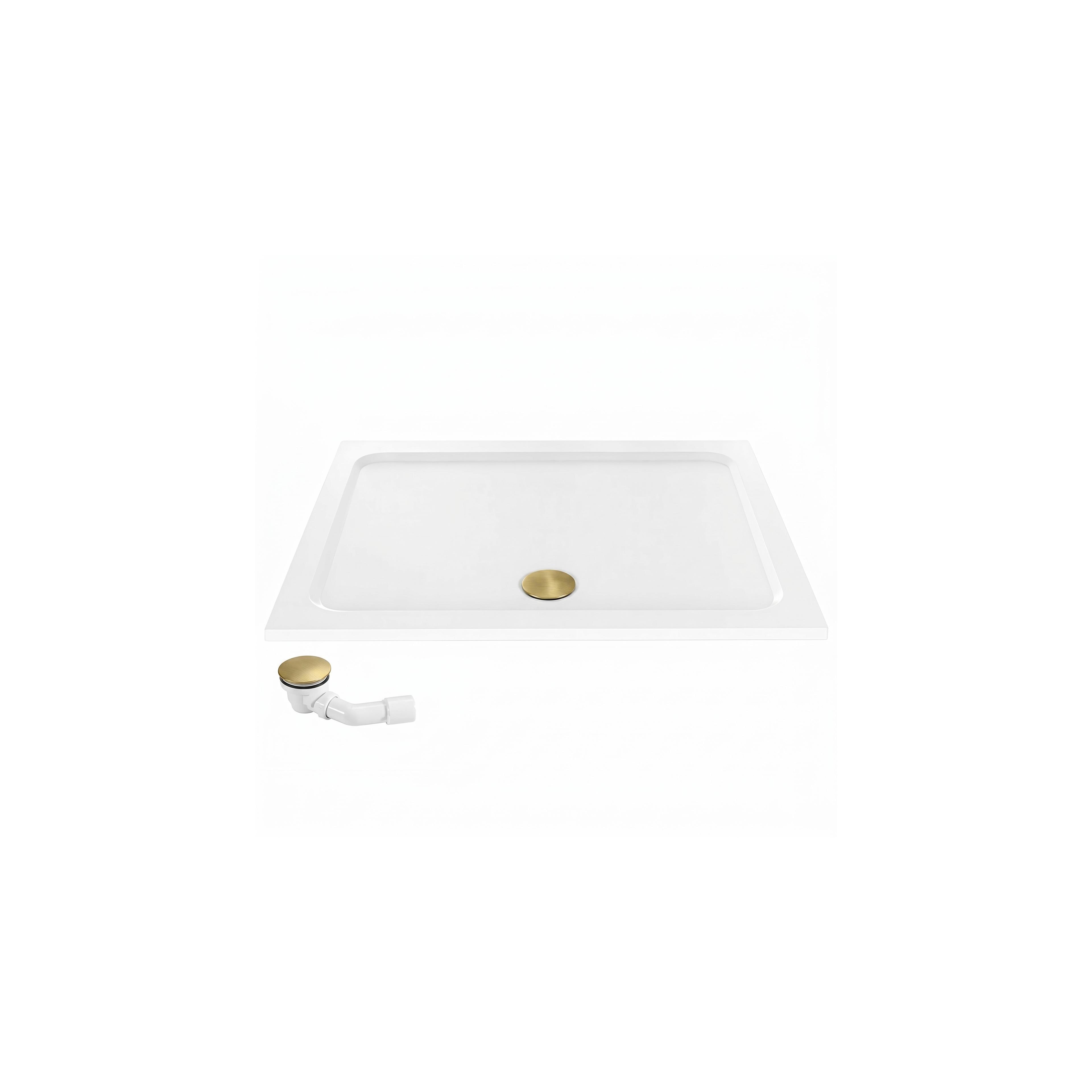 shower tray Rea Belmond White 80x100 Brush Gold