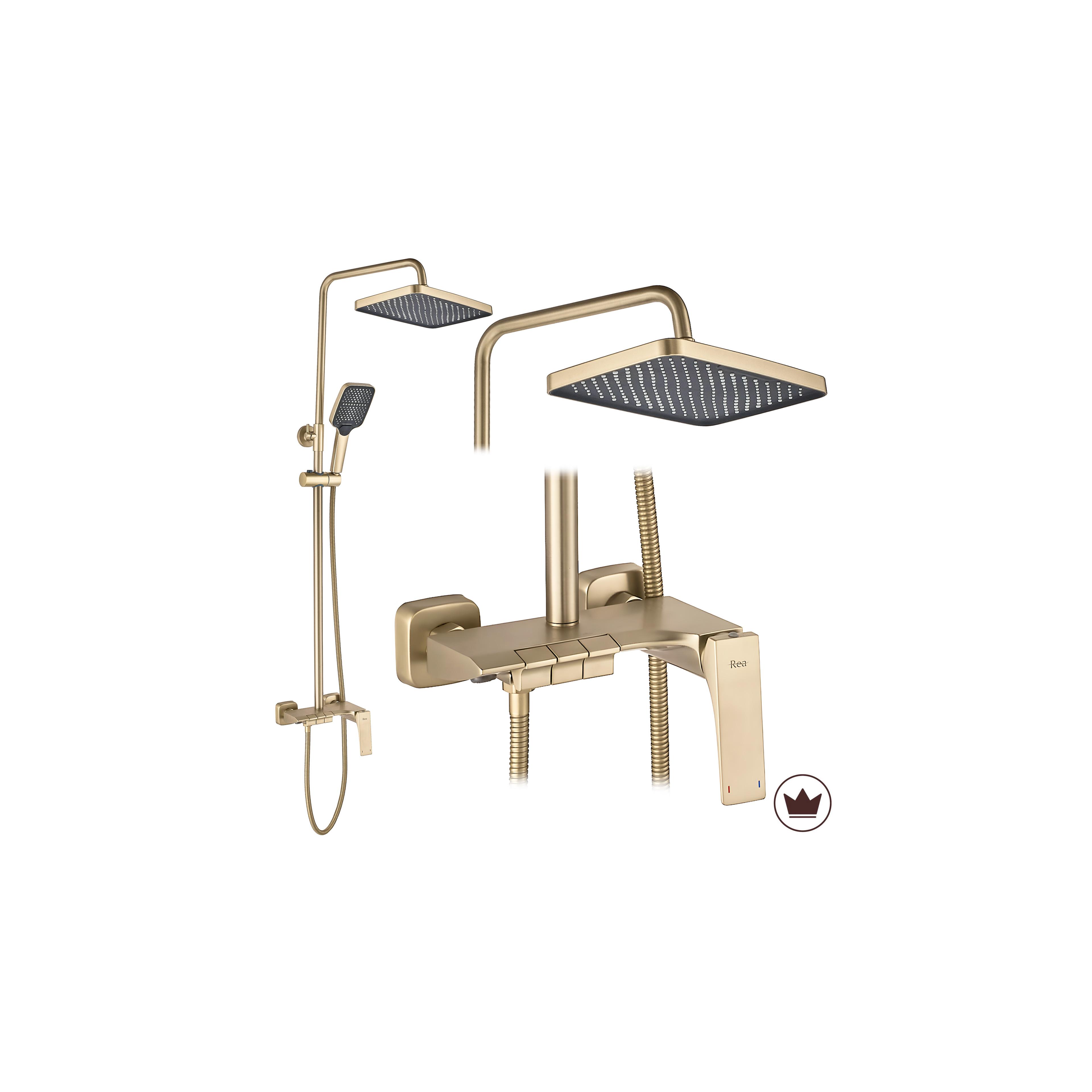 Shower set PREMIUM REA JOE Brush Gold